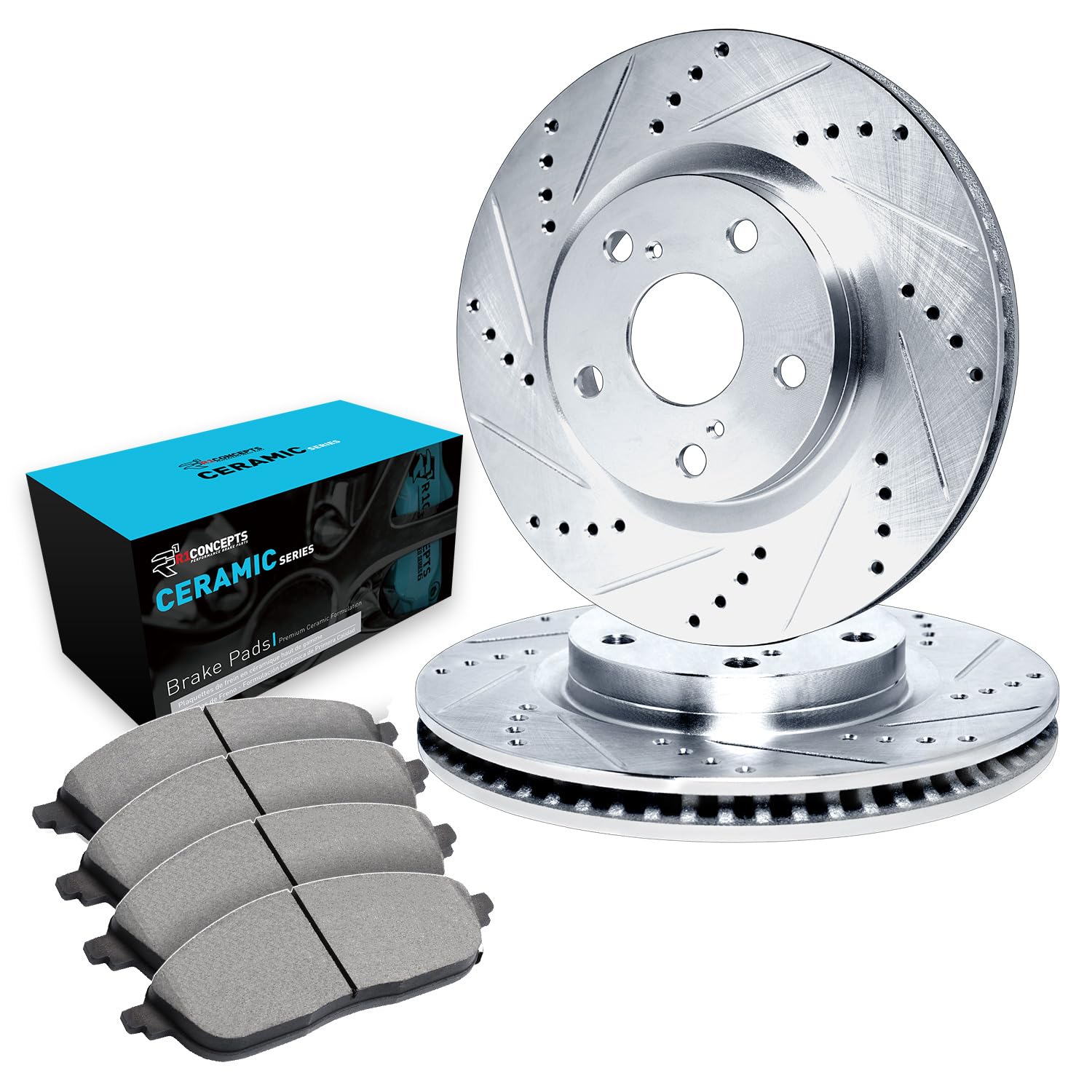 R1 Concepts Premium Ceramic Front Brake Pads and Rotors Kit - Compatible with 1998-2002 Honda Accord | High-Performance Braking for Daily Commuting & City Driving