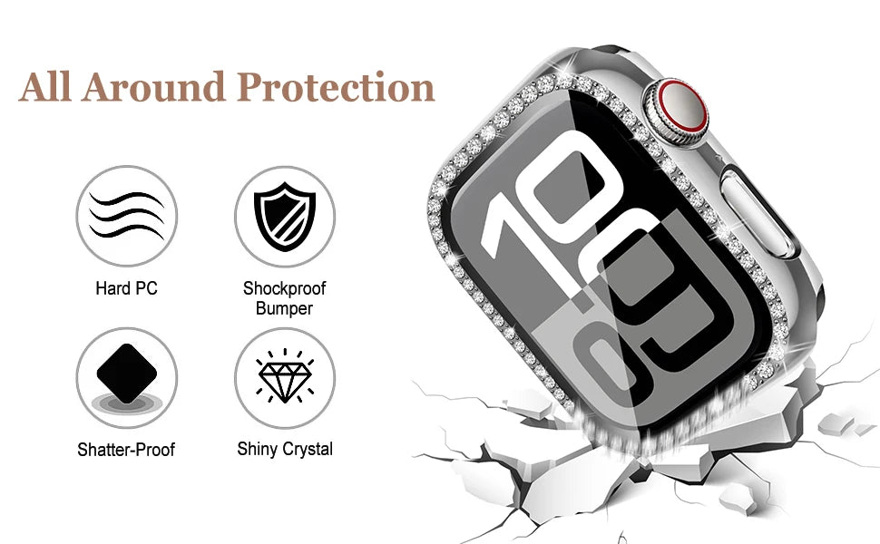 Sparkling Rhinestone Phone Case with Tempered Glass Screen Protector for iPhone 10 Series - Elegant Protection for Parties, Weddings & Special Occasions