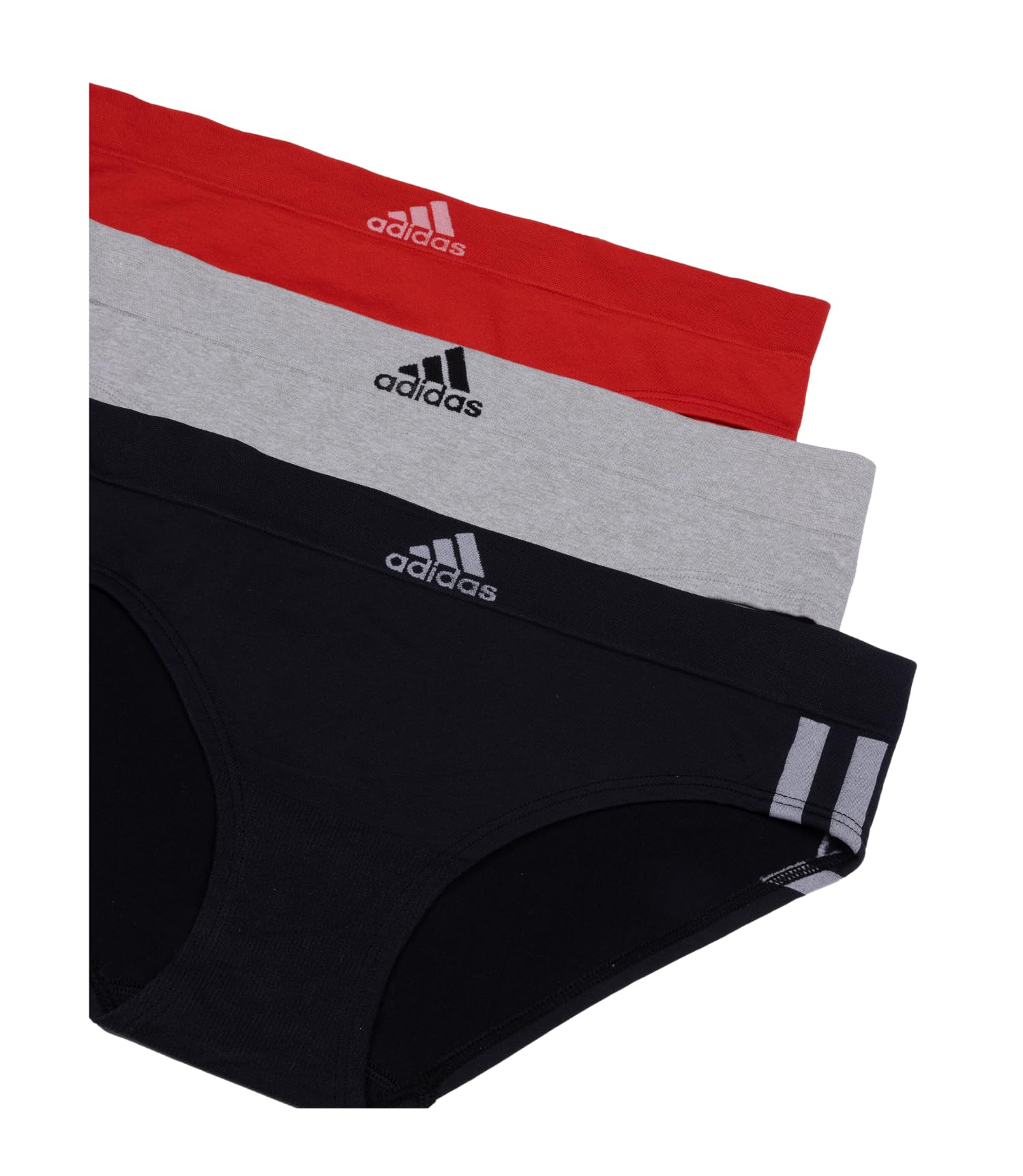 adidas Women's Seamless Hipster Underwear 3-Pack - Soft Breathable Comfort Fit Panties for Workout, Yoga & Everyday Wear