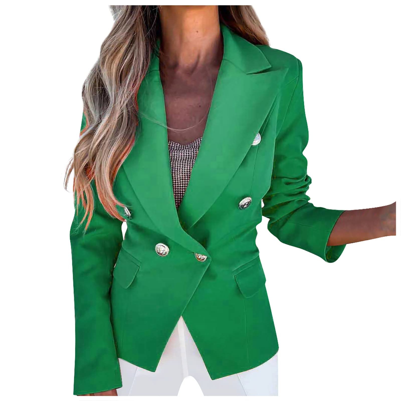 UODSVP Women's Winter Coat - Solid Color Long Sleeve Button Jacket for Work & Casual Wear | Warm Fall & Winter Outerwear for Office, Commuting & Daily Outfits