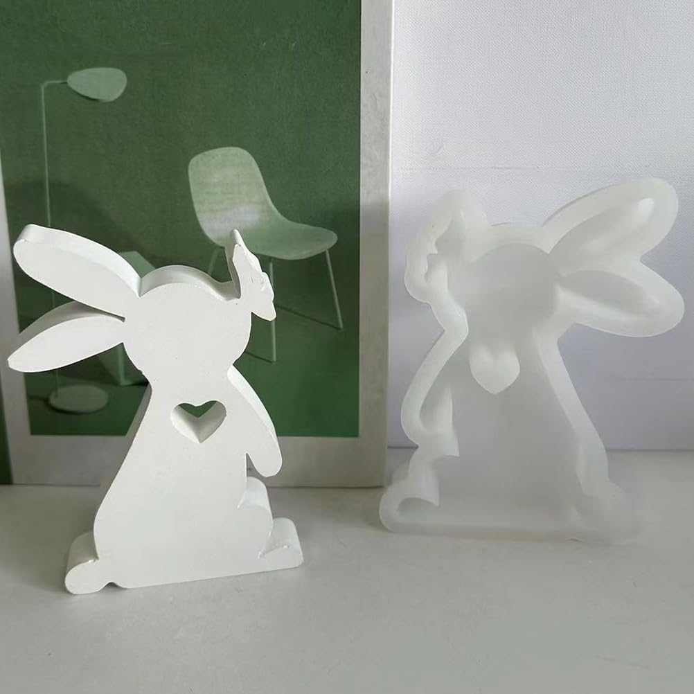 Easter Bunny Candle Molds - Silicone Rabbit Kissing Butterfly Mold for DIY Candle Making, Easter Decorations, Aromatherapy Candles, Resin & Gypsum Crafts - Perfect for Easter Gifts, Home Decor, and Holiday DIY Projects