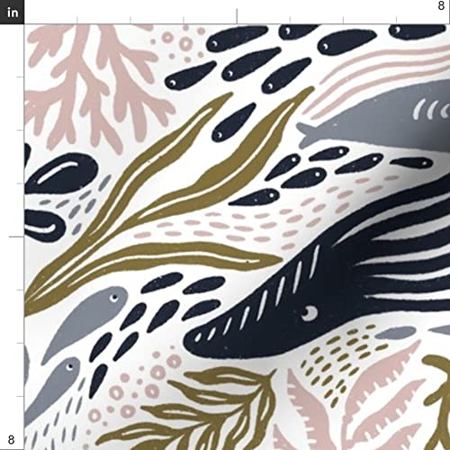 Pink Navy Water Waterways Printed Minky Fabric by The Yard - Soft Plush Material for Sewing Baby Blankets, Quilt Backing & DIY Crafts - Perfect for Nursery Decor, Baby Shower Gifts & Home Decor Projects