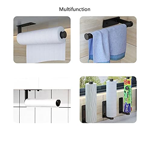 Punch-Free Shower Shelves & Wall-Mounted Toilet Paper Holder - Modern Black Bathroom Roll Holder with Hook (28.5cm) - Perfect for Small Bathrooms, Apartments & RV Showers