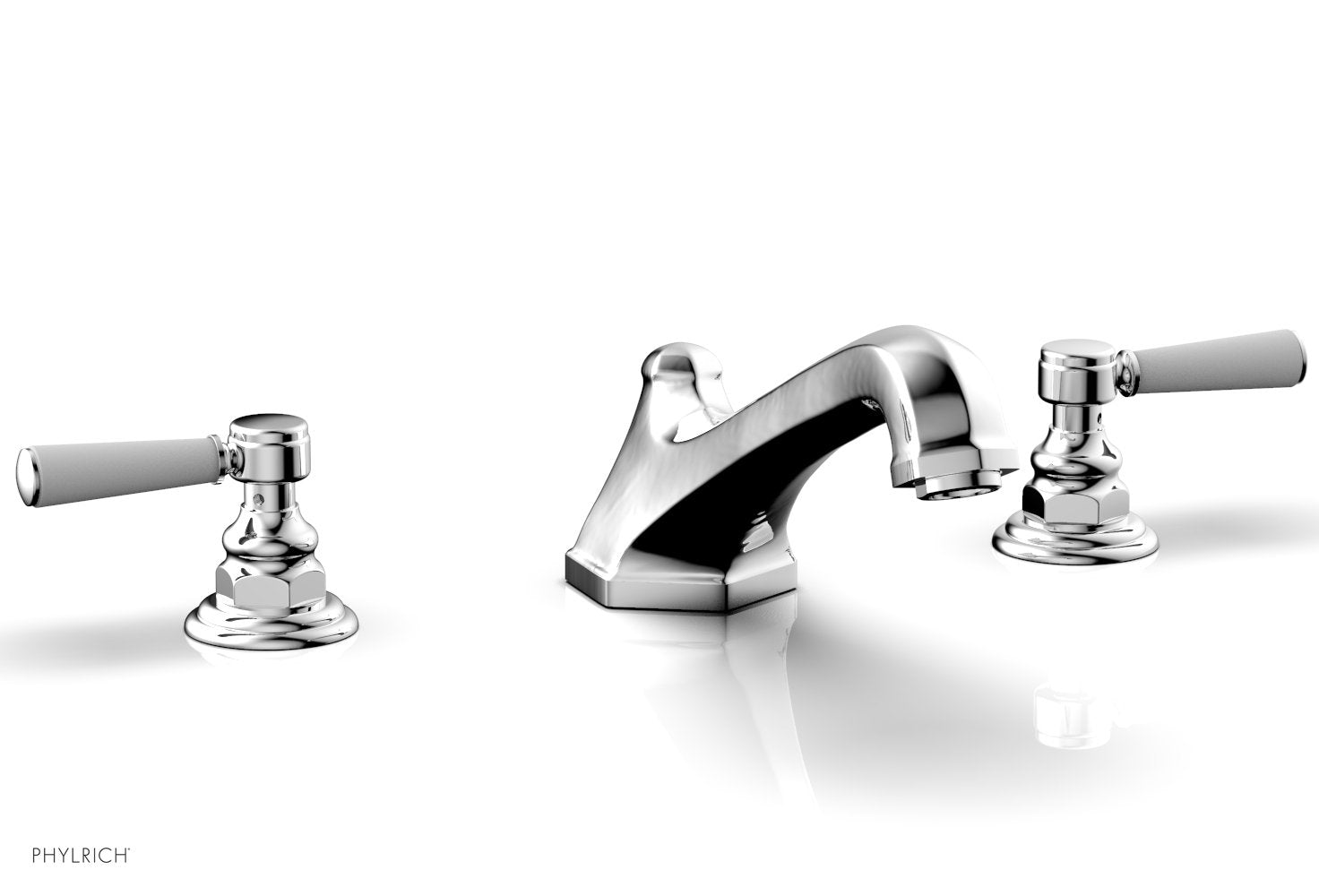 HEX TRADITIONAL Deck Tub Set with Satin White Lever Handles - 500 41 - Perfect for Bathroom Renovation & Modern Home Spa Experience
