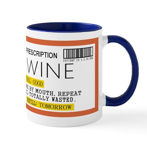 White/Navy Inside - Wine Prescription Mugs