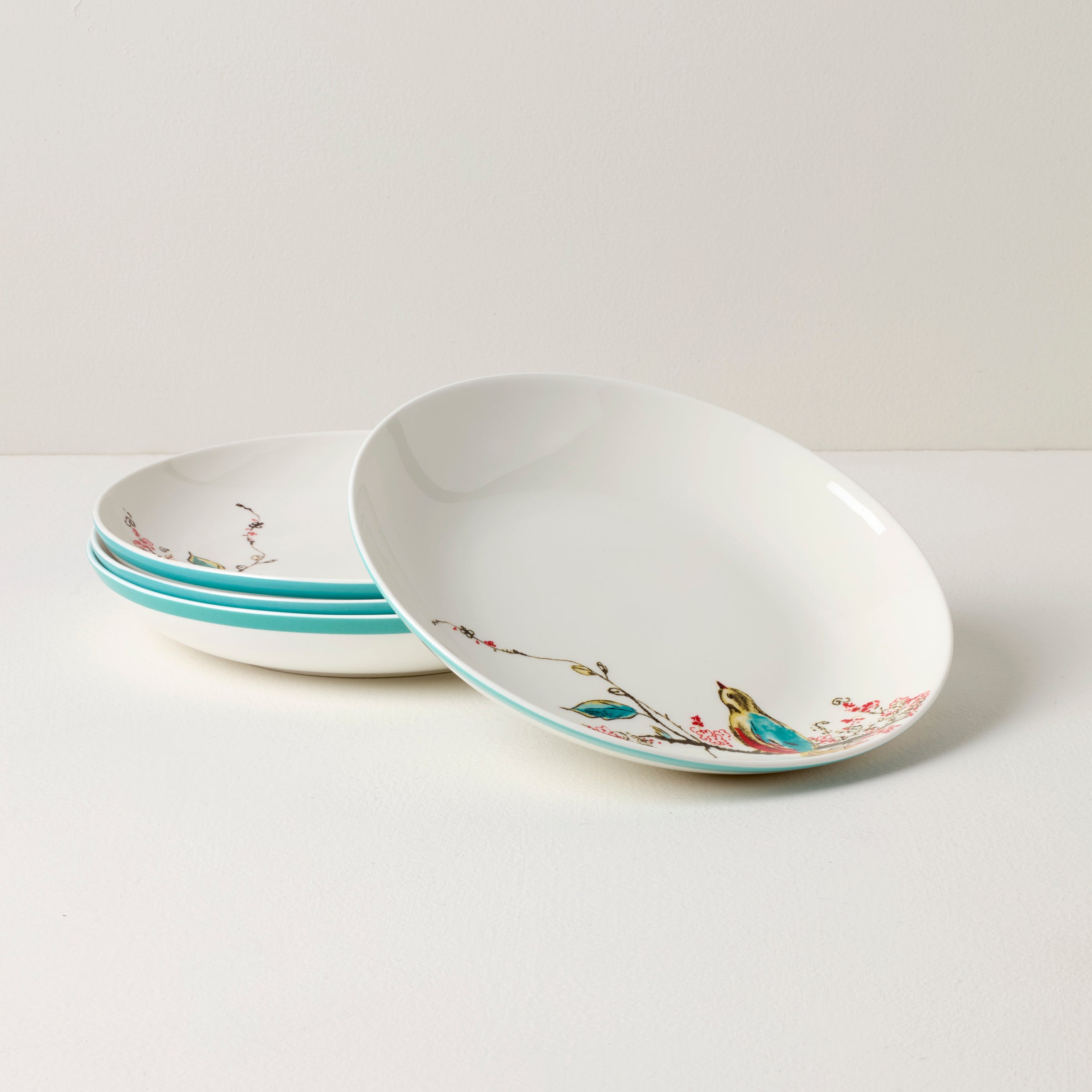 Chirp Pasta Bowls Set of 4 - Ceramic Soup & Salad Dishes for Family Dining, Perfect for Italian Meals, Entertaining & Everyday Use