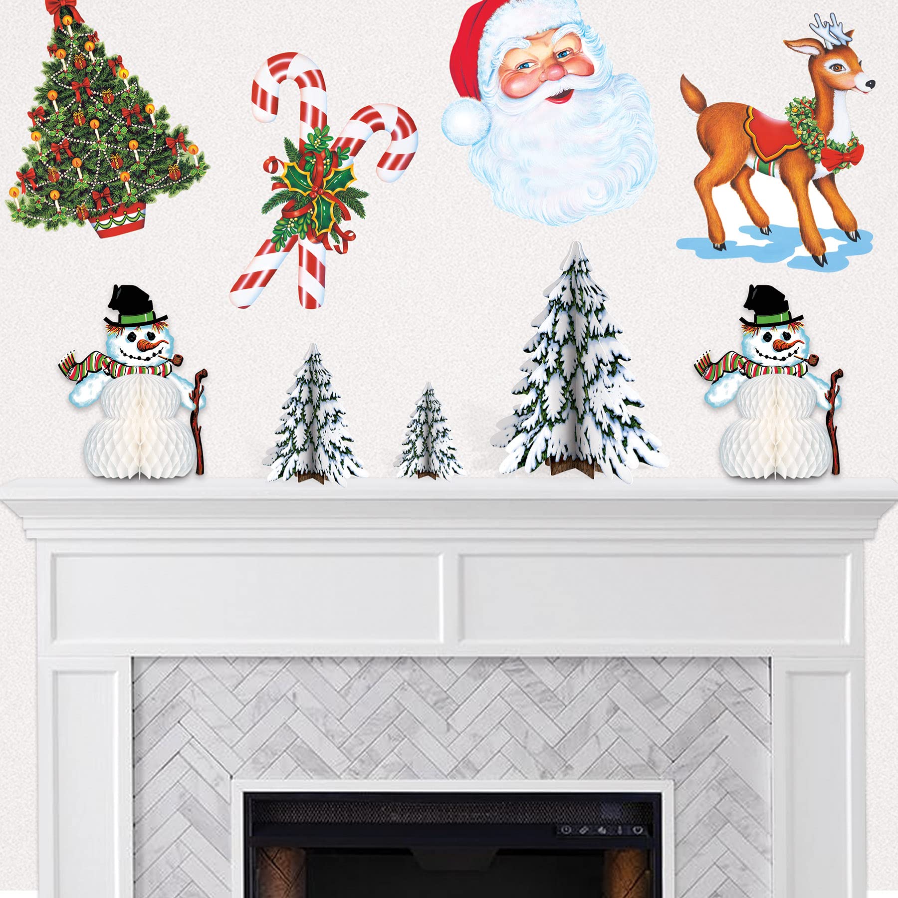 Festive Christmas Cutout Decorations - Holiday Home & Party Decor for Xmas Tree, Wall, Fireplace, and Window Displays