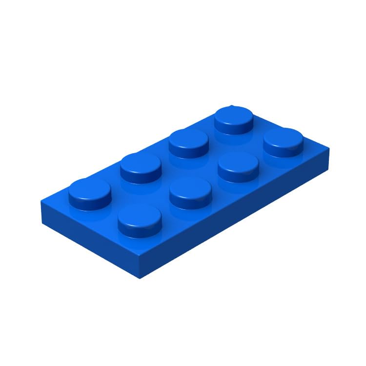 100-Piece Classic Blue Building Plates 2x4 - Bulk Flat Lego-Compatible Construction Plates for Kids & Adults | Perfect for MOC Models, DIY Projects & STEM Learning Activities (Color: Blue)