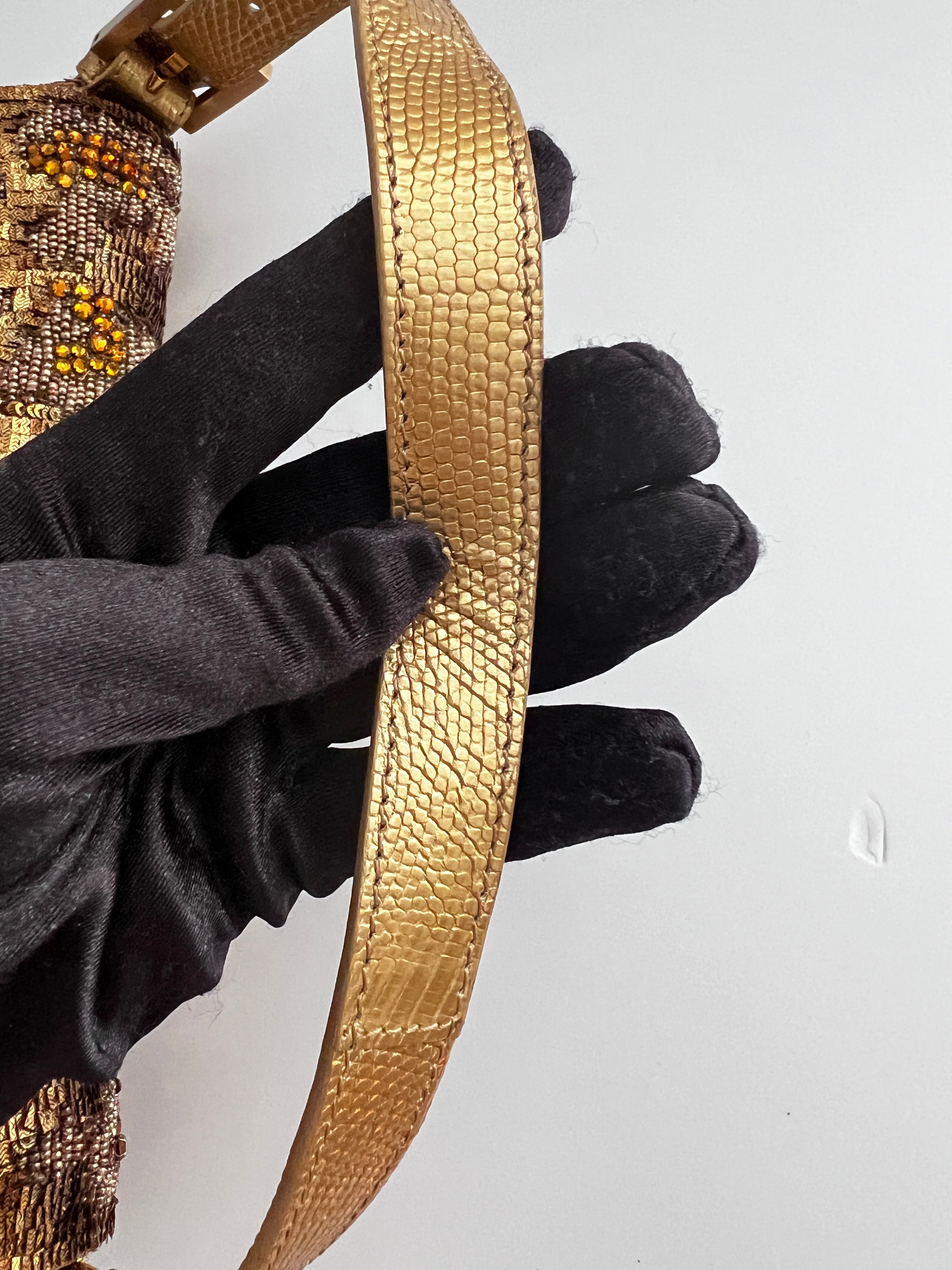 Fendi Gold Grape Sequin Baguette Bag - Luxury Designer Handbag for Women | Perfect for Parties, Weddings & Evening Events