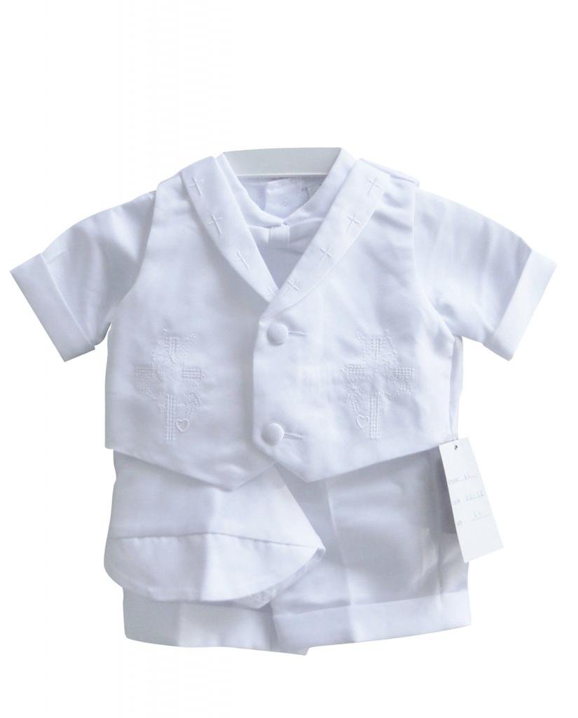 White Baptism Outfit for Boys Size B6 (Baby-Large) - Perfect for Christening, First Communion & Church Ceremonies