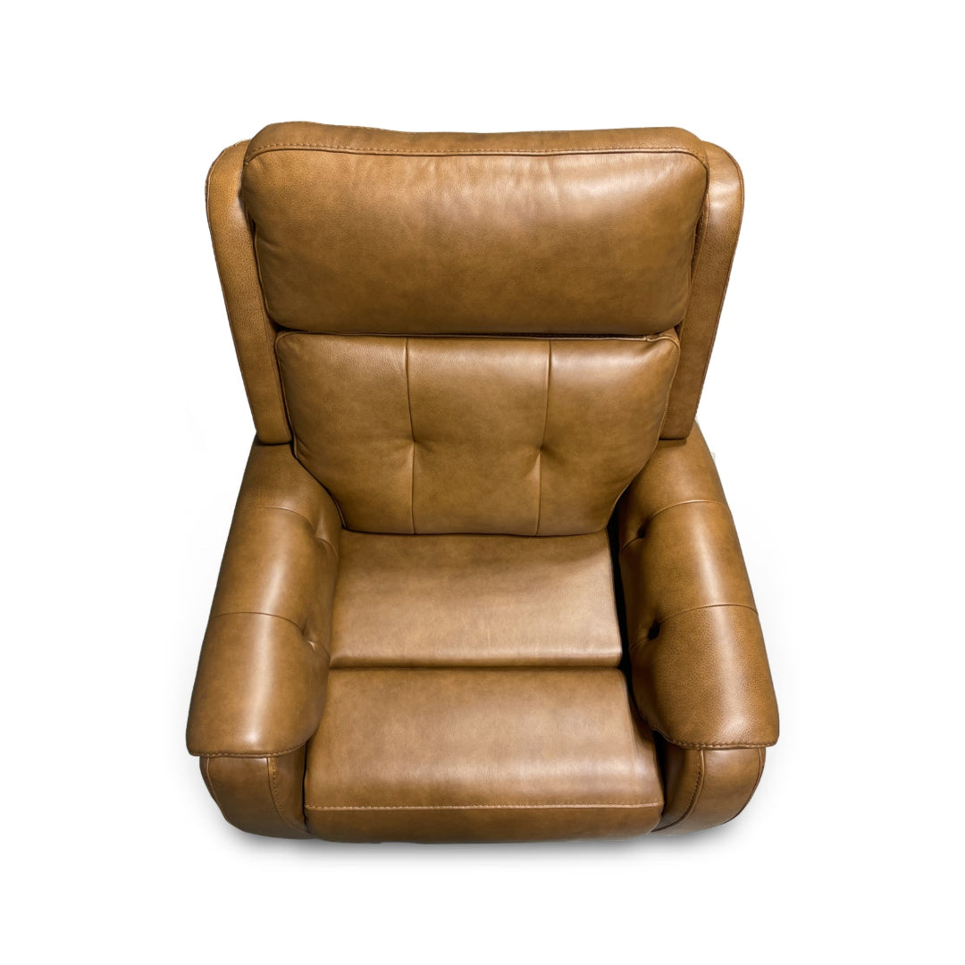 Premium Bergman Leather Power Swivel Glider Recliner Chair - Adjustable Comfort for Living Room, Nursery & Home Theater Relaxation