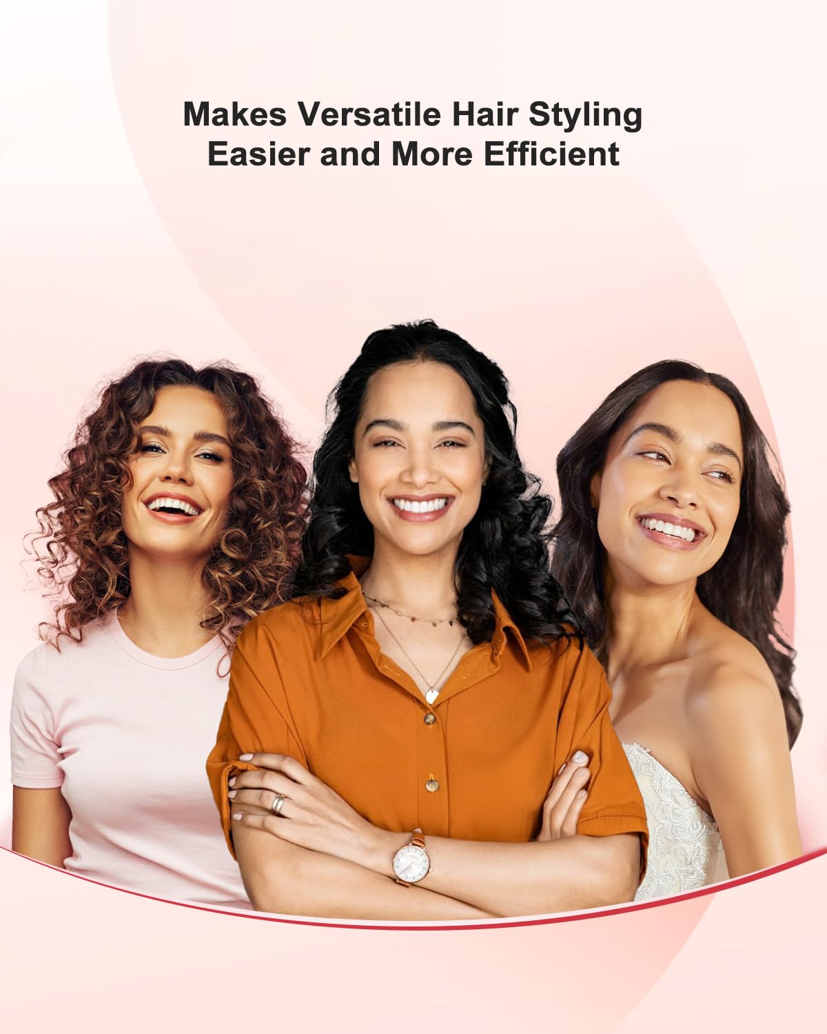 4-in-1 Ionic Blow Dryer Brush for Hair Styling - Hot Air Brush with Smooth Heat Comb for Drying, Straightening, Curling & Volumizing | Salon-Quality Hair Styling Tool for Home Use | Perfect for Daily Styling, Salon-Like Blowouts & Travel
