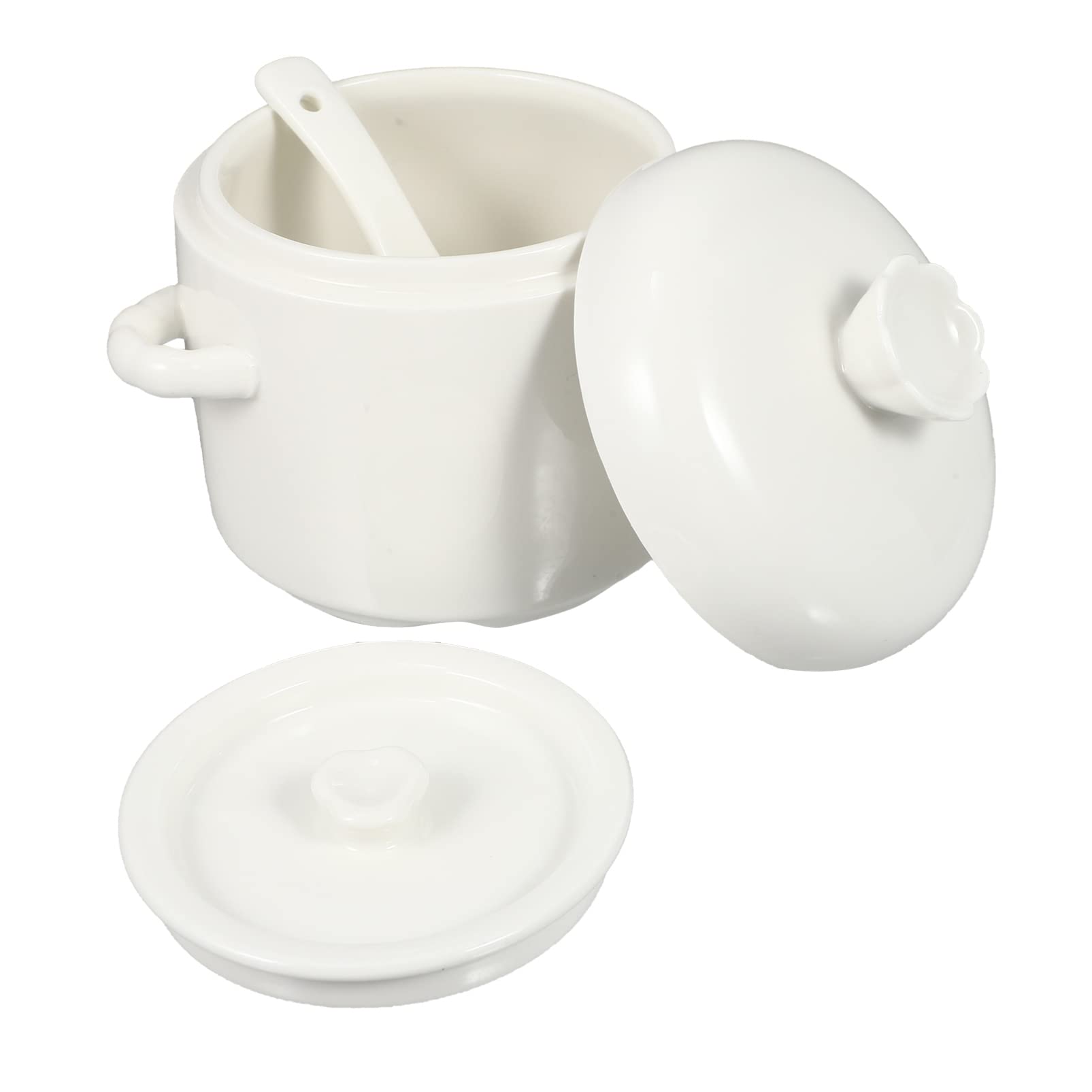 Hemoton Ceramic Stewing Bowl Set with Lid - 460ml Soup Pot, Dessert Bowl & Stew Pot for Kitchen | Perfect for Slow Cooking, Serving Soups & Storing Leftovers