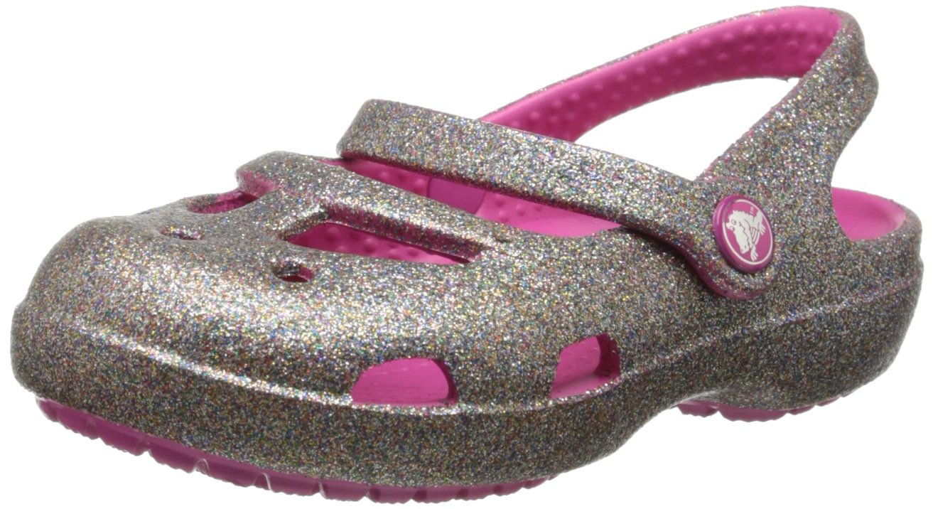 Crocs Girls' Shayna Hi-Glitter Mary Jane Clogs - Sparkly Kids' School Shoes for Girls, Comfortable & Stylish for Everyday Wear, Playdates, and Special Occasions