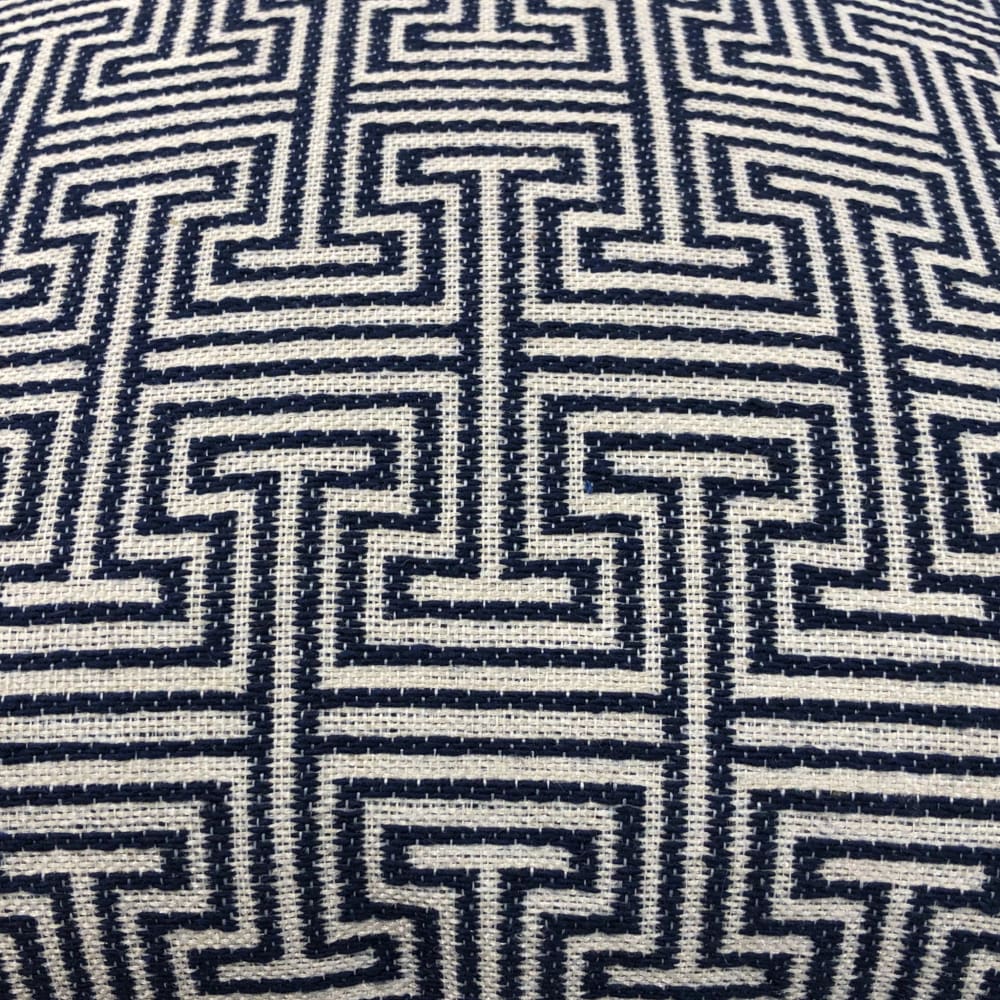 Cassius Navy Blue Greek Key Pillow Cover - Decorative Throw Pillow Case for Sofa, Bed, Couch - Home Decor Accent for Living Room, Bedroom