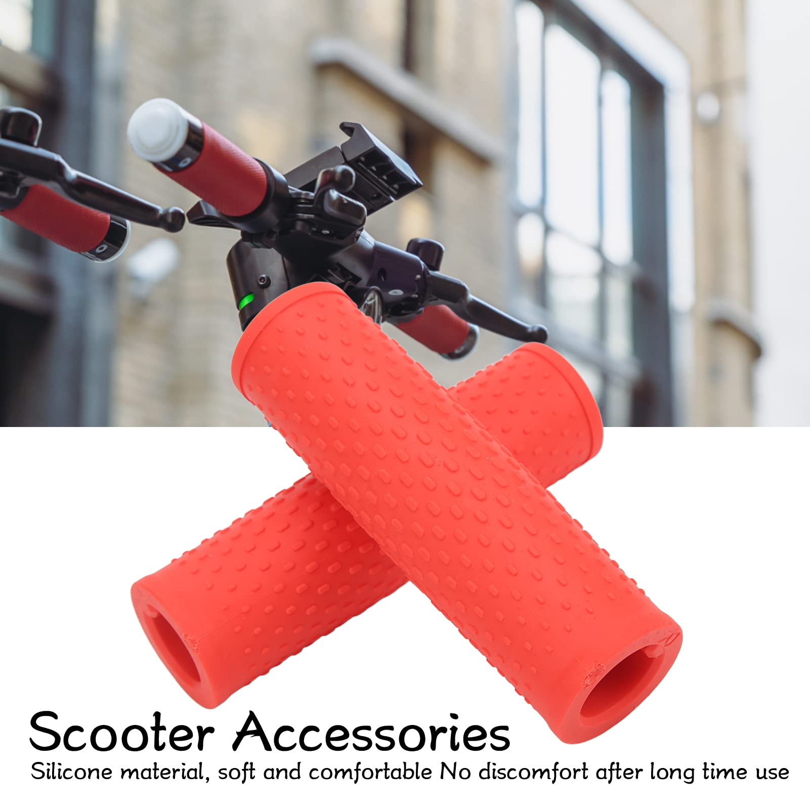 Alomejor Bike Handle Grips - Ergonomic Scooter Handlebar Grips for Electric Scooters (M365 PRO Compatible) - Non-Slip Comfort Grip Covers for Commuting & Urban Riding Accessories