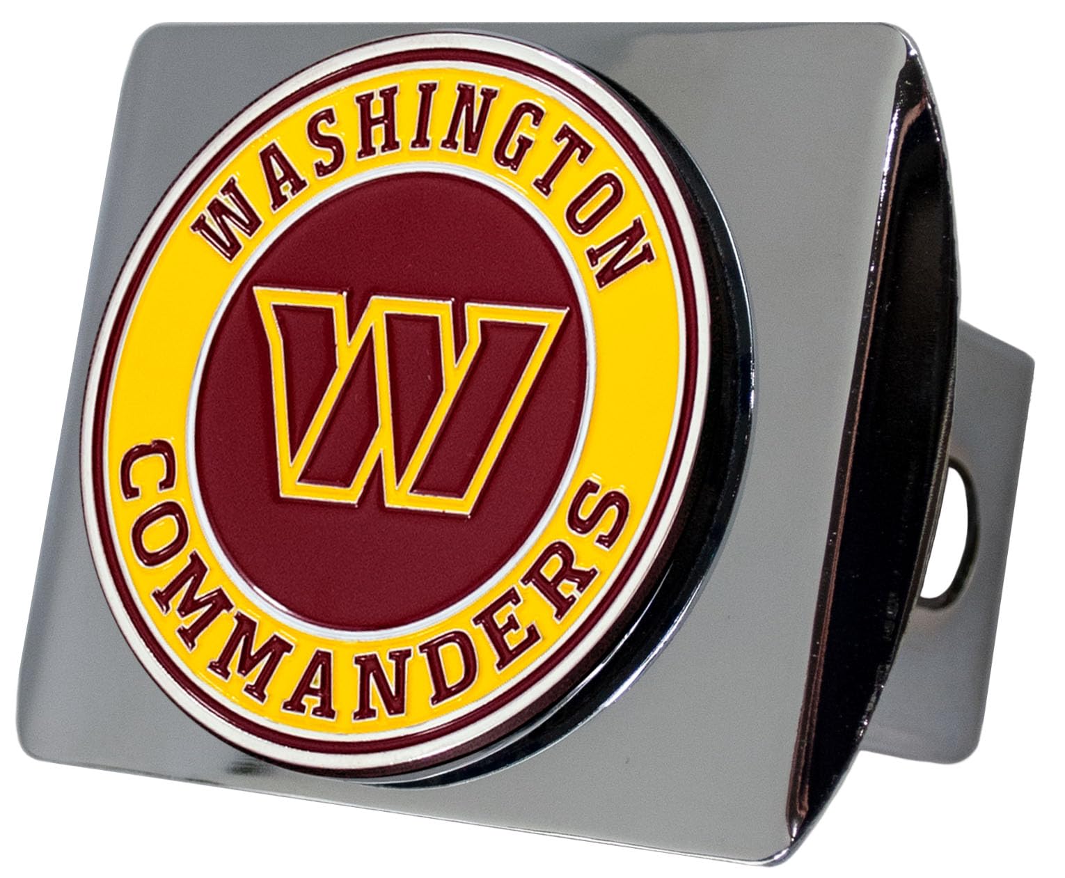 NFL Chrome Metal Hitch Cover with 3D Colored Team Logo - Unique Roundel Molded Design for Trucks, SUVs & Cars - Easy Installation - Perfect Gift for Football Fans | Tailgating, Game Day & Fan Showcase Accessory