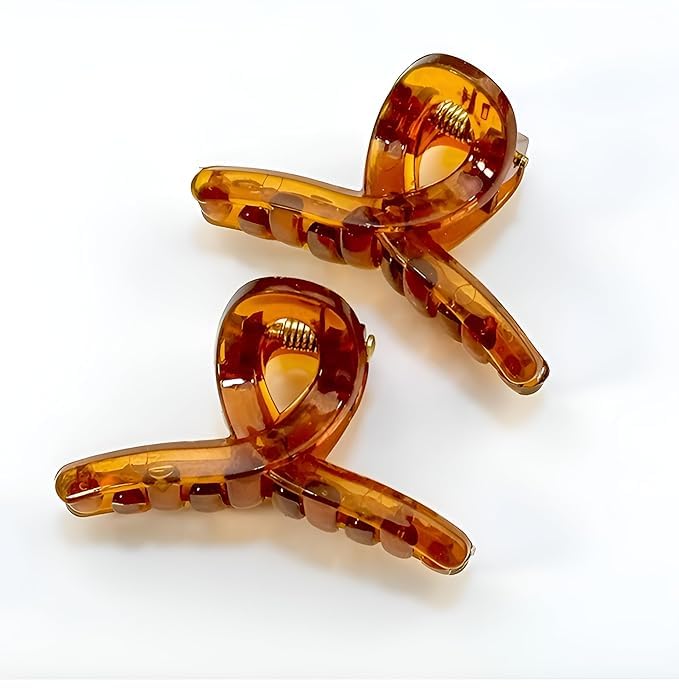 PACTIV 4-Pack Small Hair Claw Clips for Women - Non-Slip Resin Ponytail Holders in Black & Brown - Perfect for Work, Gym, and Everyday Hairstyles