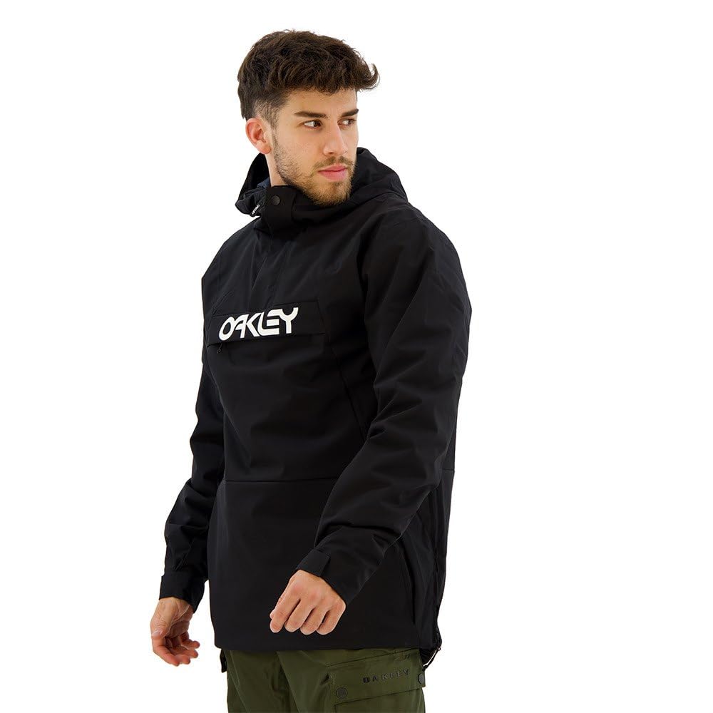Oakley Men's Thermonuclear Protection TBT Insulated Anorak Jacket - Windproof Waterproof Winter Coat for Hiking, Skiing & Outdoor Activities (Blackout, Small)