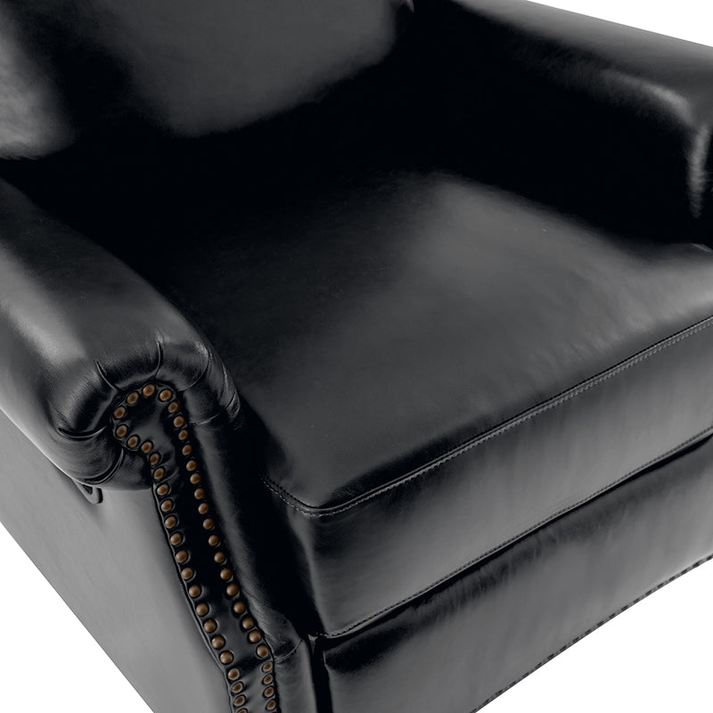 Martina Genuine Leather Manual Swivel Glider Recliner Chair - Comfortable Living Room Seating for Relaxing, Reading & Nursing