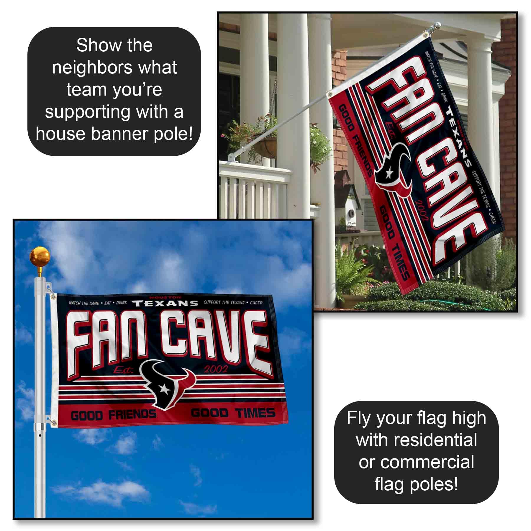 Houston Texans Fan Man Cave Banner Flag - NFL Team Decor for Game Day, Tailgating & Sports Room - Officially Licensed WinCraft Merchandise