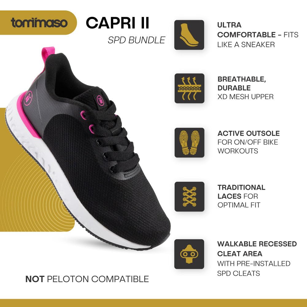Tommaso Women's Cycling Shoes - SPD Cleat Compatible for Indoor & Outdoor Biking - Comfortable Walkable Design for Peloton, Road & Mountain Bikes - Perfect for Commuting, Spinning Classes & Long Distance Rides