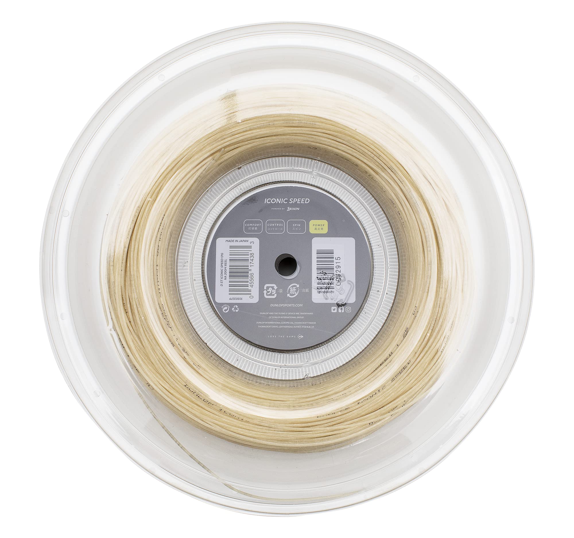Dunlop Sports Iconic Speed Tennis String - High Performance Tennis Racket String for Durability & Control - Perfect for Competitive Play & Training