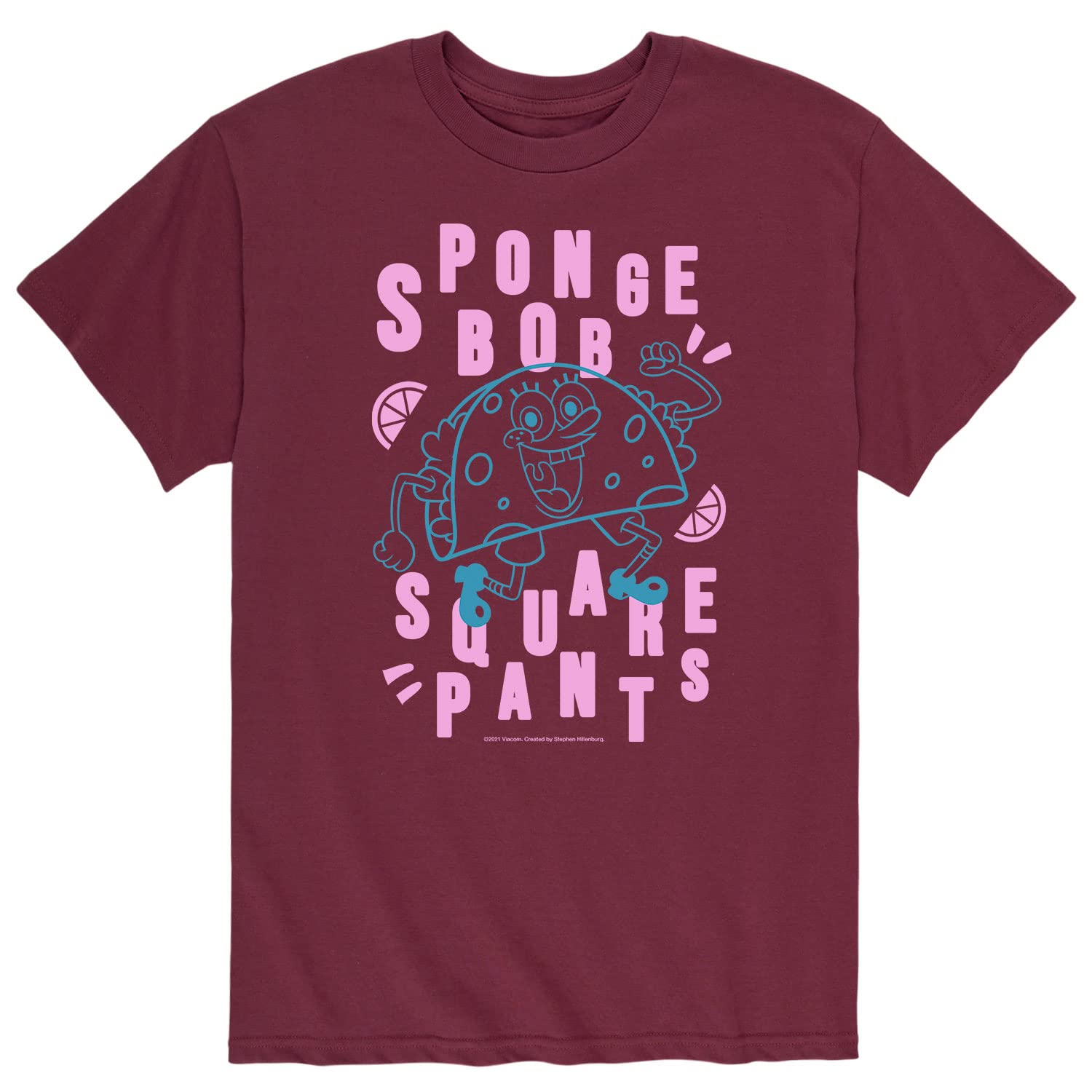 Spongebob Squarepants Taco Graphic T-Shirt for Men - Soft Cotton Short Sleeve Tee - Funny Cartoon Casual Wear for Beach, Parties & Everyday Outfits
