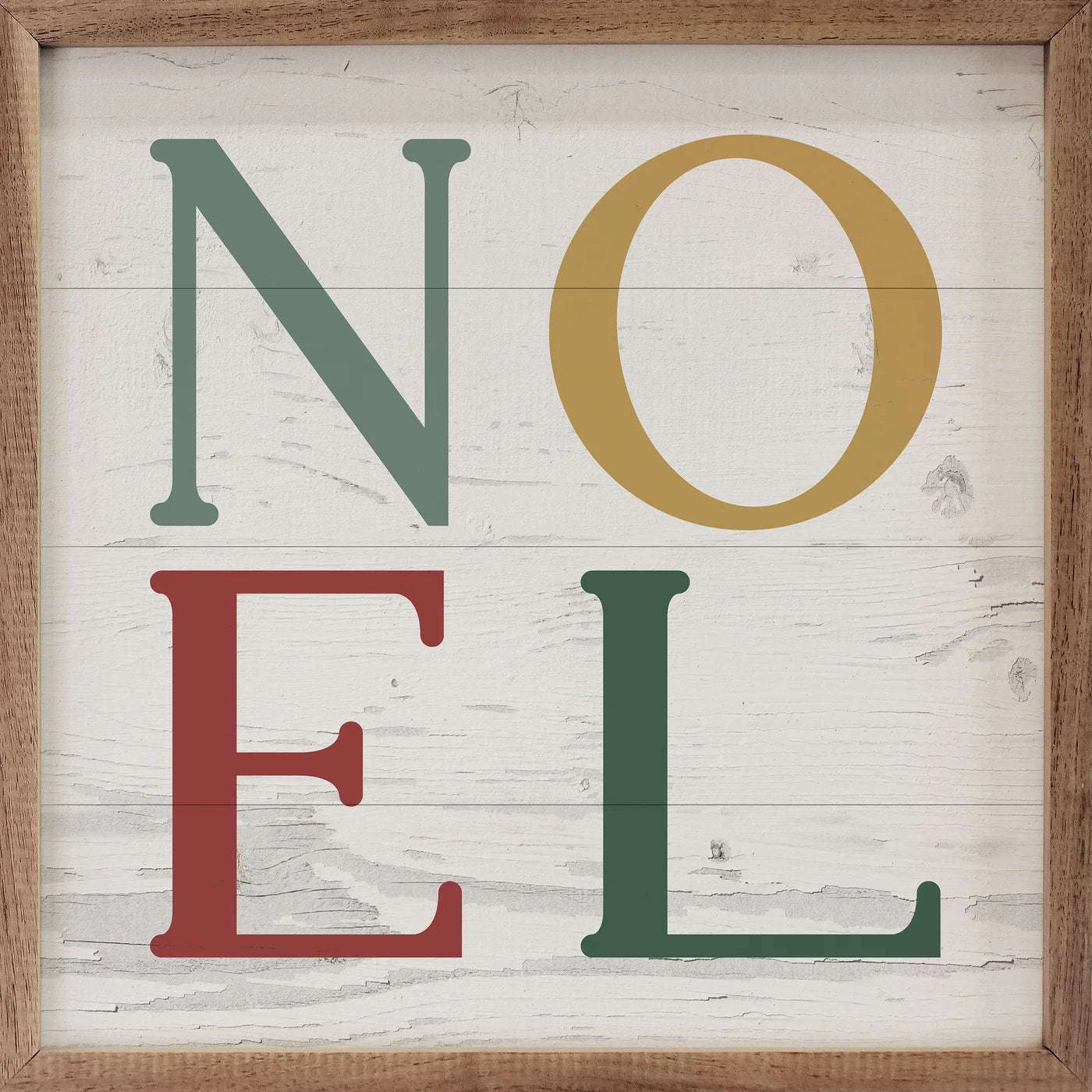 Christmas Colors Noel Wood Framed Print - Holiday Wall Art Decor for Home, Office & Gifts - Perfect for Living Room, Bedroom & Christmas Party Decorations