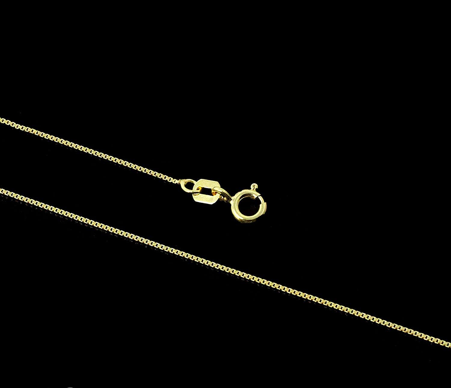 Sterling Silver 925 Gold Plated 0.8mm Italian Box Chain Necklace for Women - Dainty Layering Jewelry, Gift for Her, Everyday Wear & Special Occasions