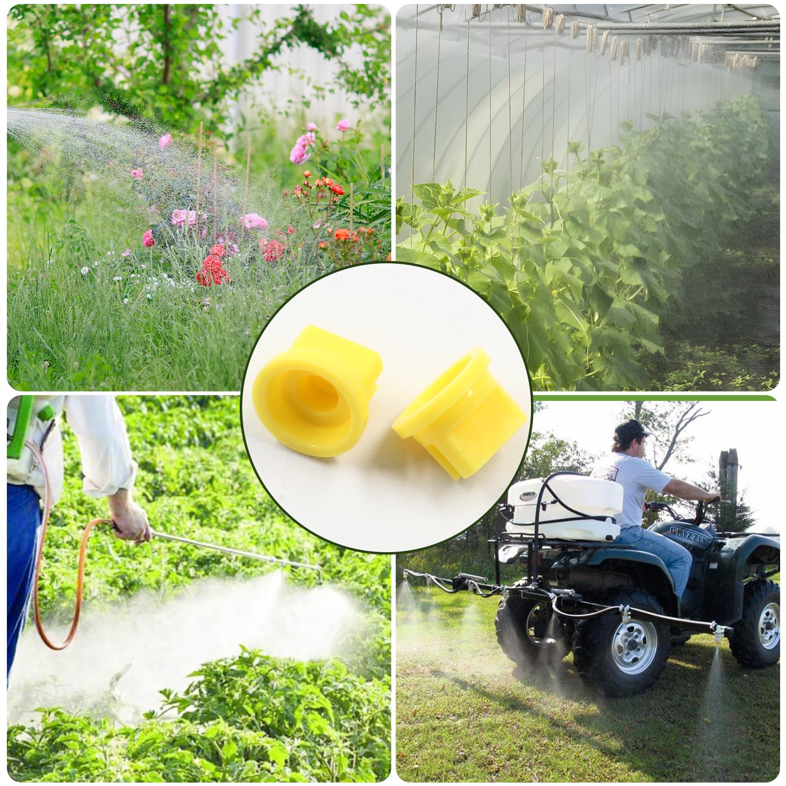 12Pcs 110 Degree Flat Fan Spray Nozzle Tips - Plastic Atomizing Nozzles for Agriculture, Greenhouse & Garden Sprayers | Wide Coverage Watering & Pest Control Solution