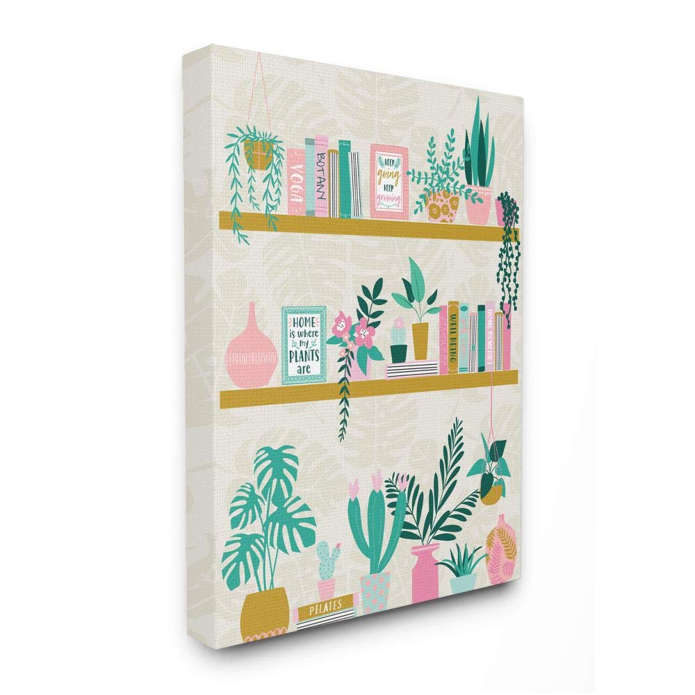 Stylish Cottage Bookshelf with Tropical Plant Greenery - Perfect for Home Office, Living Room & Bedroom Decor