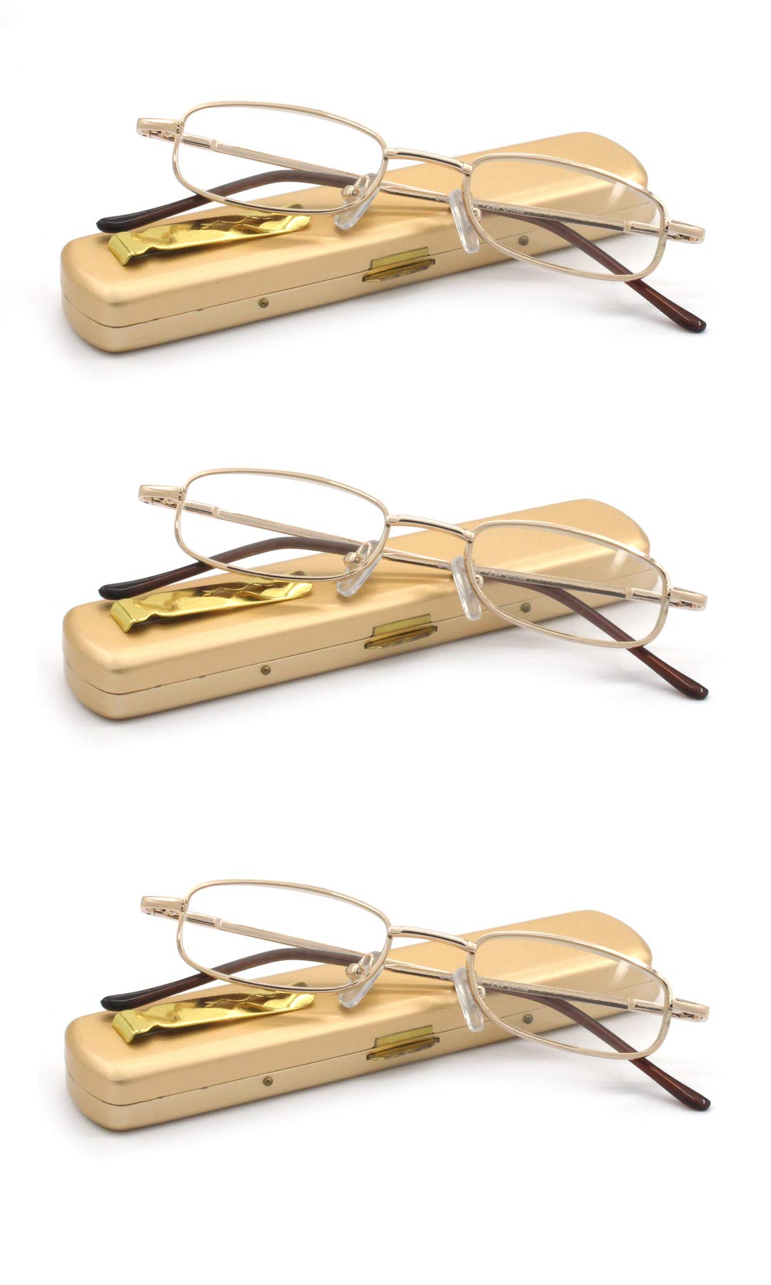 Lightweight Portable Metal Reading Glasses for Men & Women - Foldable Eyewear with Carrying Case - Perfect for Reading, Travel, and Outdoor Activities
