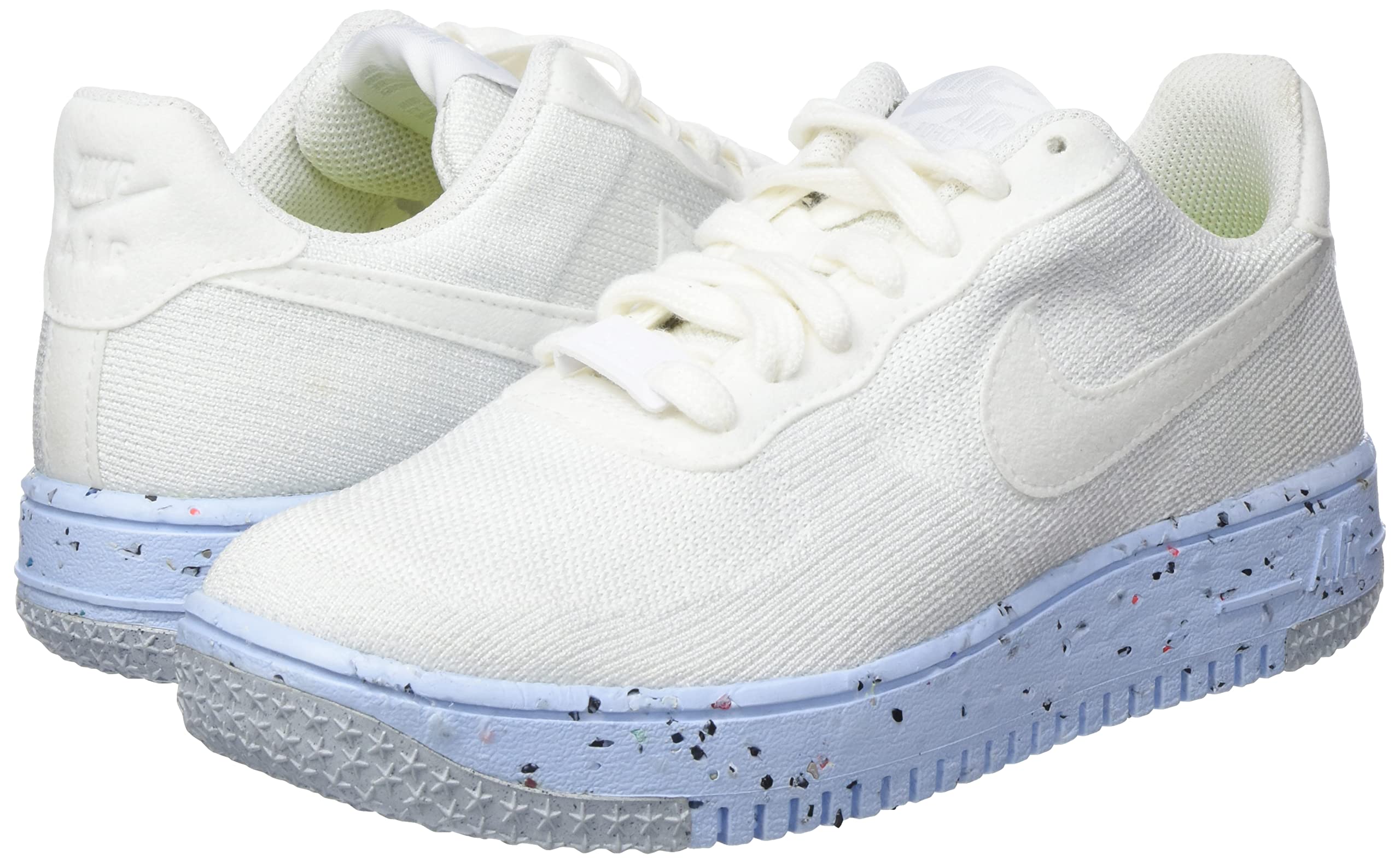 Nike Women's Air Force 1 Crater Flyknit Running Shoes - White Pure Platinum (Size 8) | Lightweight Comfort for Gym, Jogging & Casual Wear