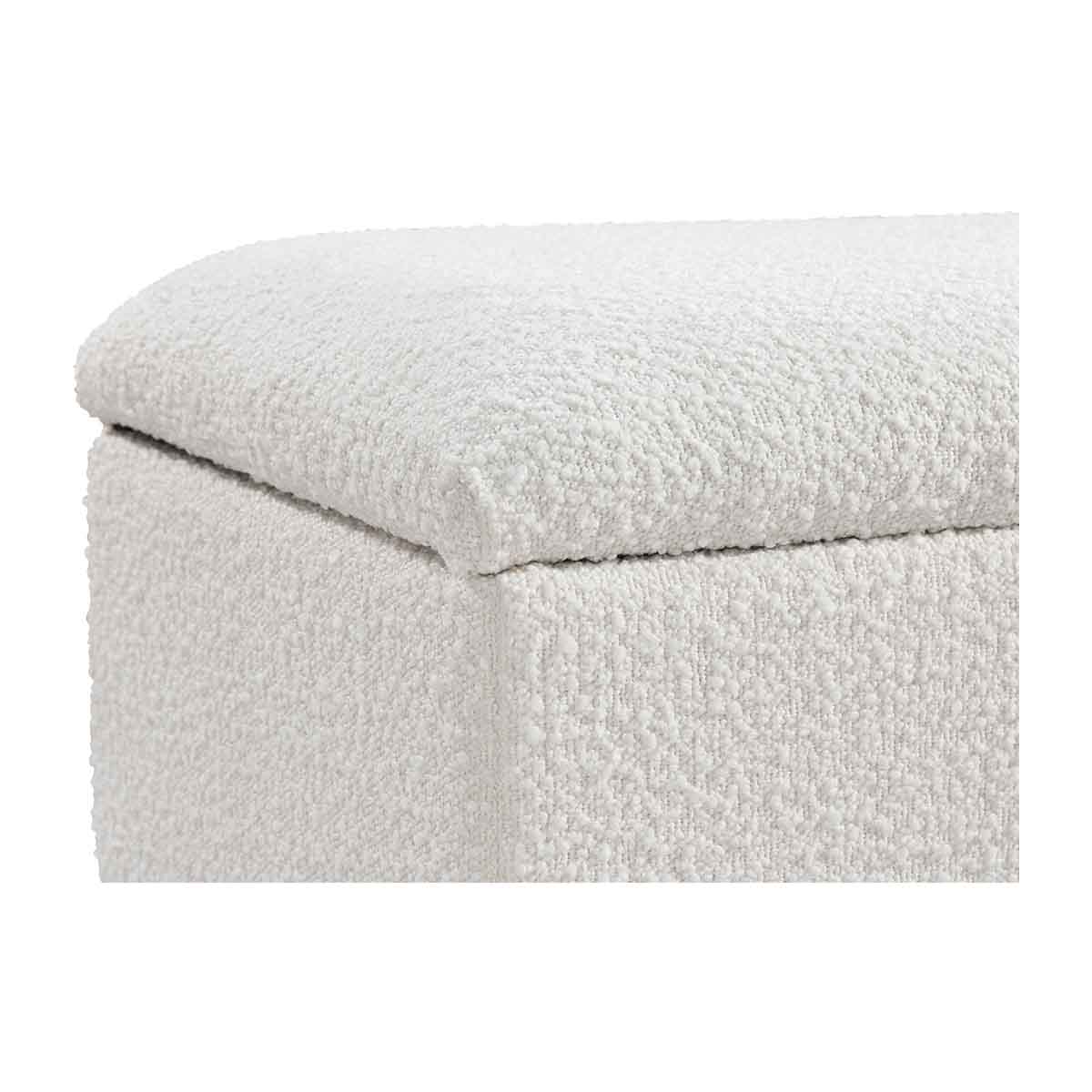 Georgia Boucle Storage Bench - Upholstered Ottoman with Removable Cushion for Entryway, Bedroom & Living Room - Stylish & Functional Home Decor