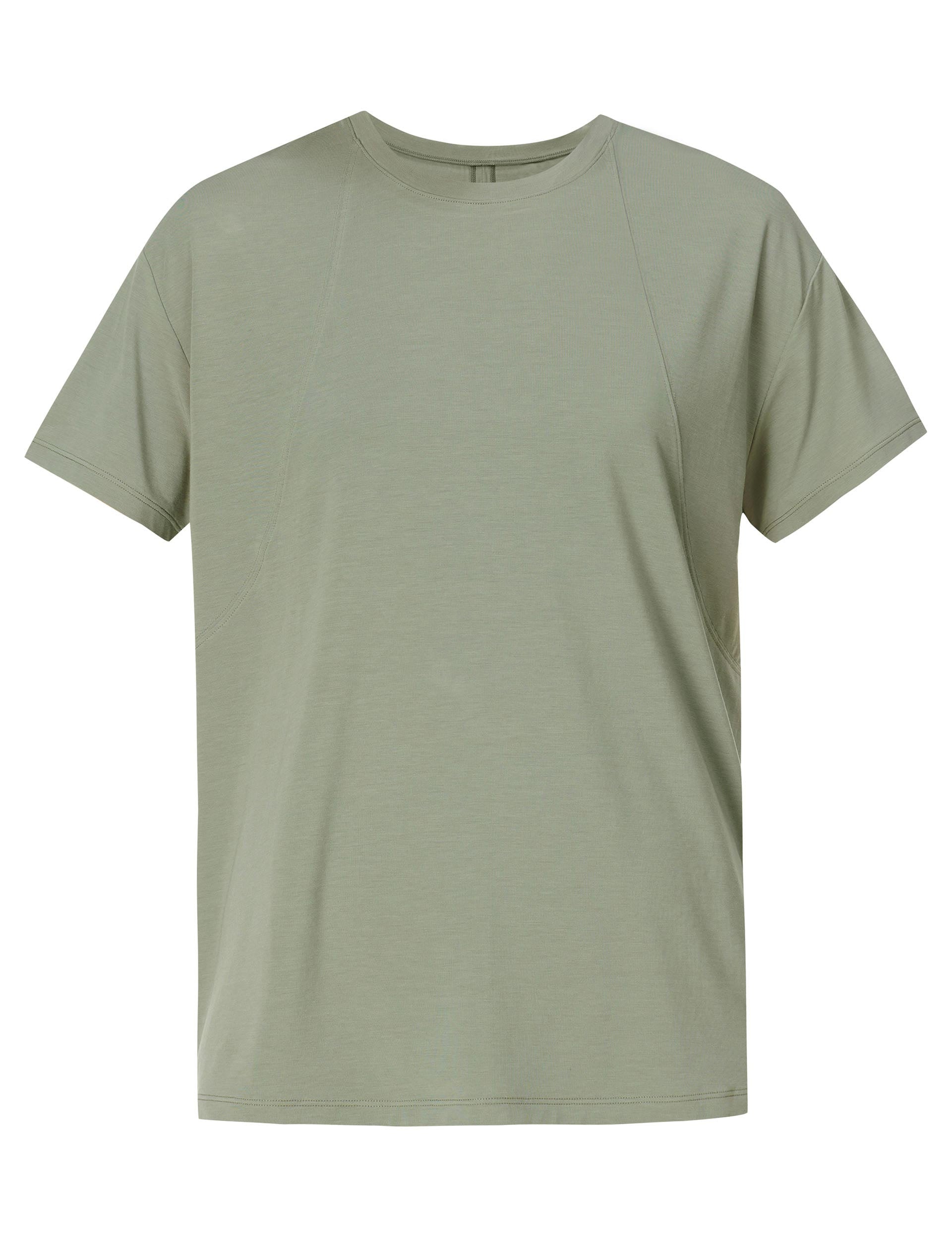 Soft Flow Studio Wrap Back T-Shirt for Women - Comfortable Willow Green Tee | Perfect for Yoga, Casual Wear & Everyday Outfits