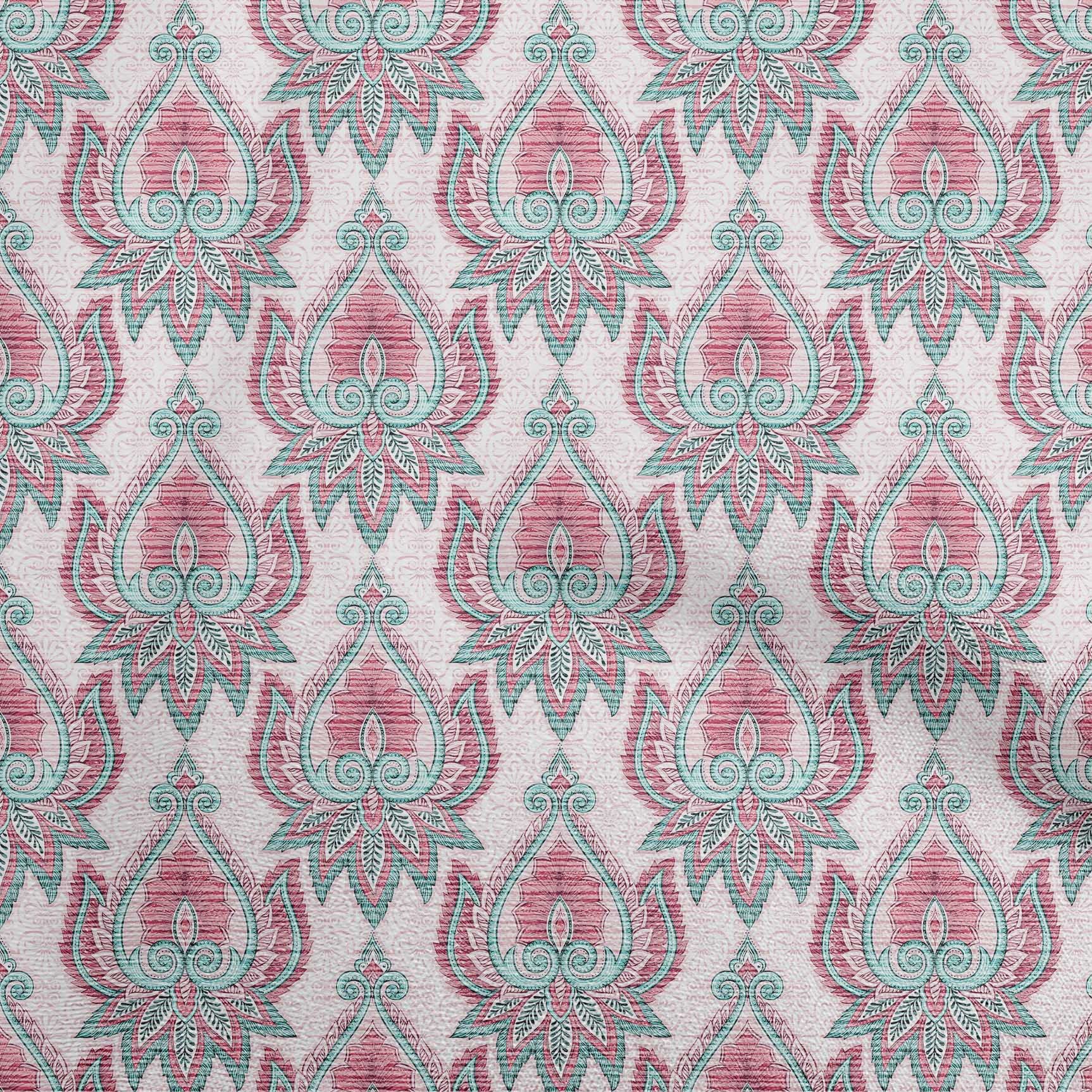 oneOone Rayon Pink Asian Traditional Floral Textured Dress Fabric - 56 Inch Wide Fabric by The Yard for DIY Dresses, Skirts & Home Decor