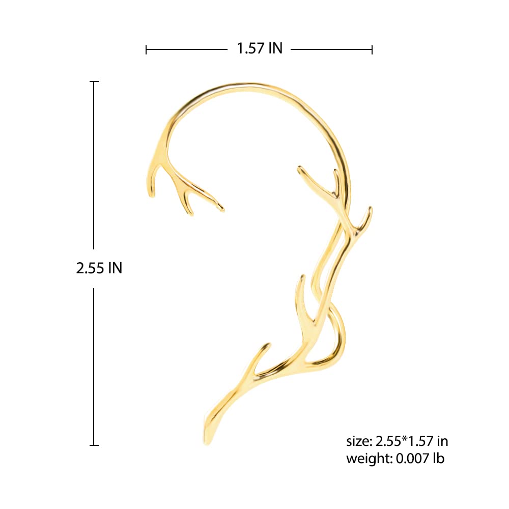 Vercret Gold Cuff Earrings for Women - Adjustable Cartilage Ear Cuff with CZ Stones, No Piercing Wrap Around Ear Clip - Perfect for Parties, Weddings & Everyday Wear