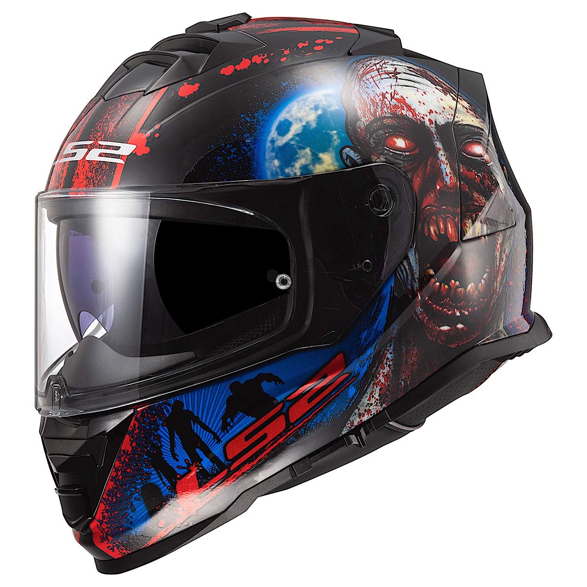 LS2 Assault Full Face Motorcycle Helmet with Sun Shield - DOT Certified for Street & Off-Road Riding - Comfortable & Lightweight Design for Long Distance Touring & Commuting