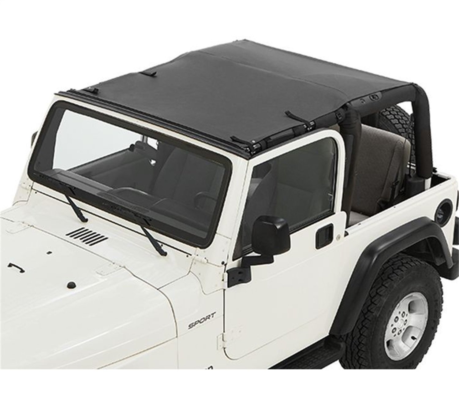 Bestop 5240435 Black Diamond Sun Bikini Top for 1997-2006 Jeep Wrangler 4DR - Safari Style Convertible Soft Top | Perfect for Summer Off-Roading & Beach Adventures