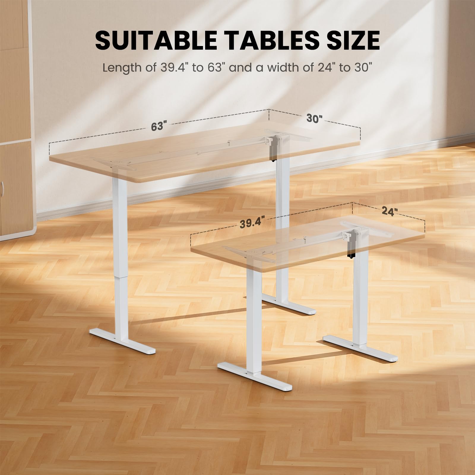 ErGear Electric Standing Desk Frame - 4 Memory Height Settings, Adjustable Table Legs up to 47.2