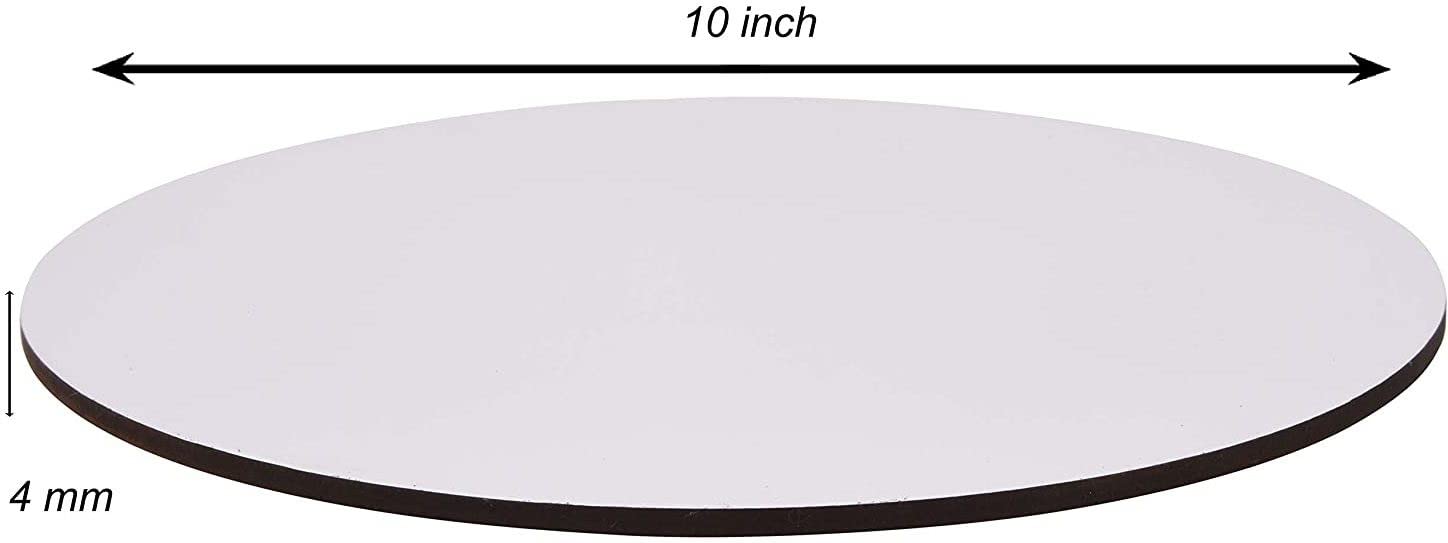 Noble Foods 10 Inch Round White MDF Cake Boards - Pack of 10 | Sturdy Cake Base for Birthday, Wedding & Dessert Displays | Perfect for Bakeries, Catering & Home Baking