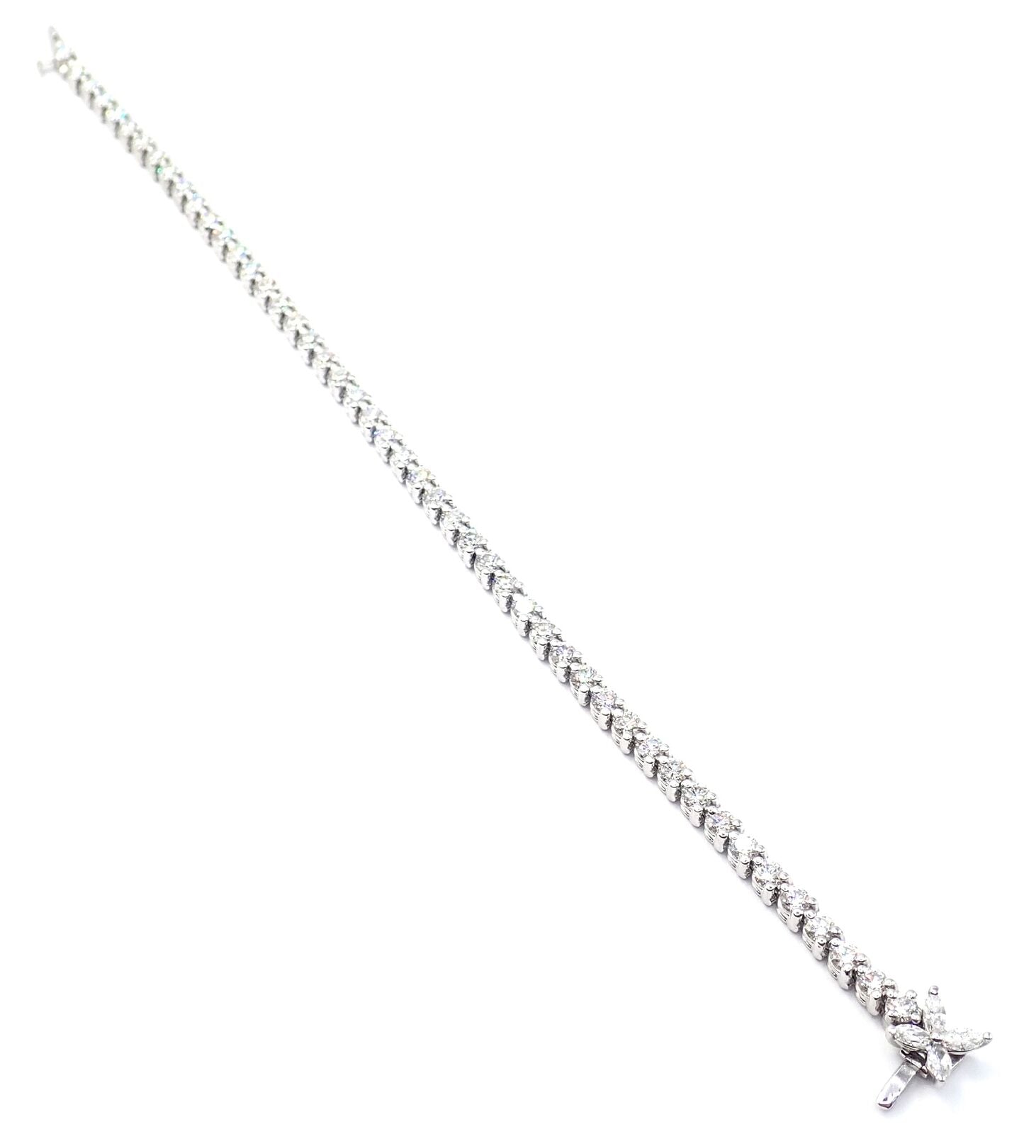 Authentic Tiffany & Co Victoria Platinum 4.49ct Diamond Tennis Bracelet for Women - Luxury Jewelry Gift for Anniversary, Wedding & Special Occasions