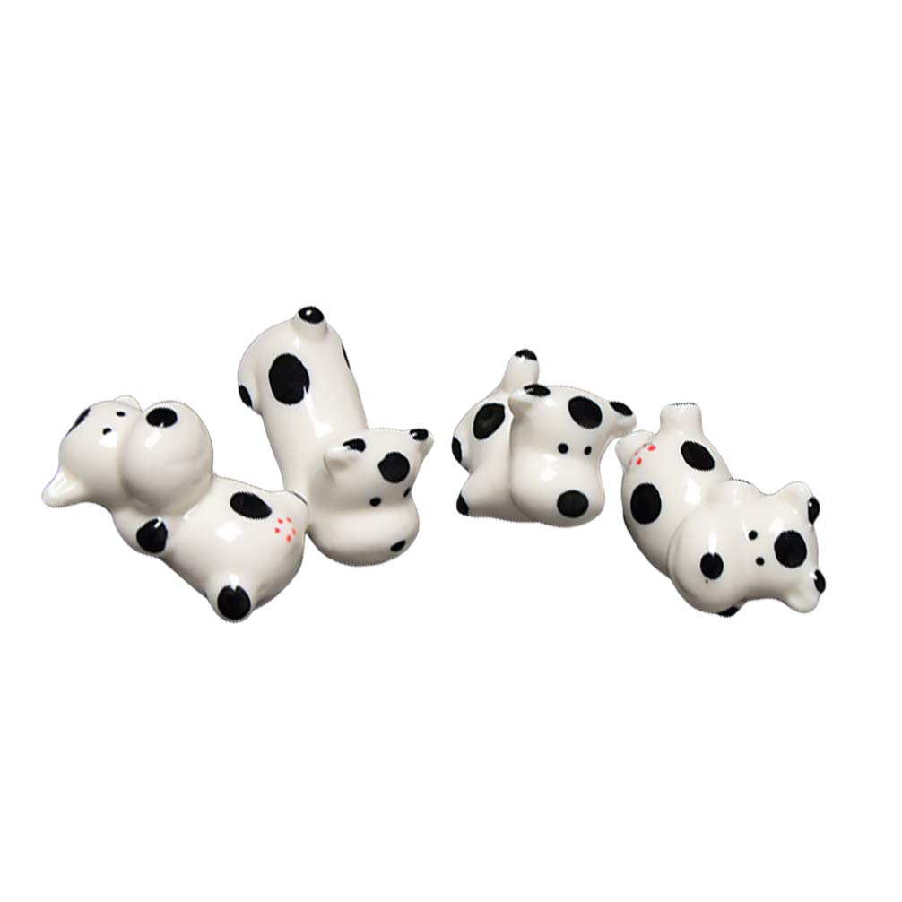 UPKOCH 4-Piece Ceramic Cow-Shaped Chopstick Rests - Cute Milk Cow Design Utensil Holder for Forks, Spoons & Chopsticks - Perfect for Asian Dining, Table Setting & Kitchen Decor