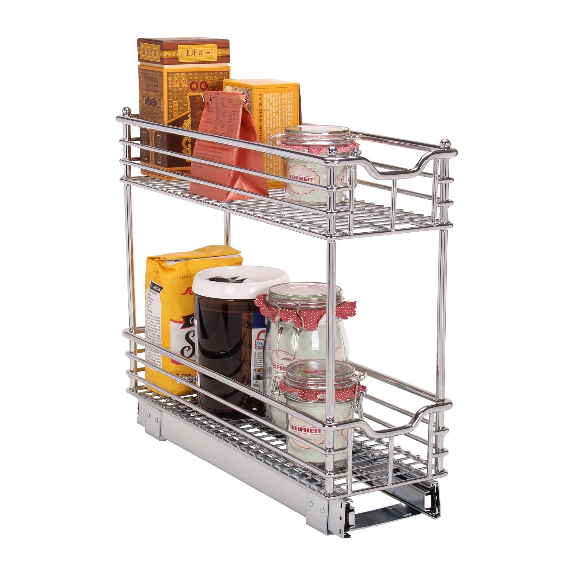 Dual-Tier Sliding Cabinet Organizer - 14.5