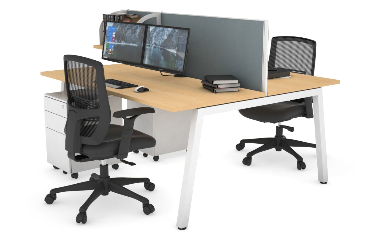 2-Person Office Workstation Desk - 1800L x 700W Dimensions - Perfect for Shared Workspaces & Collaborative Office Environments
