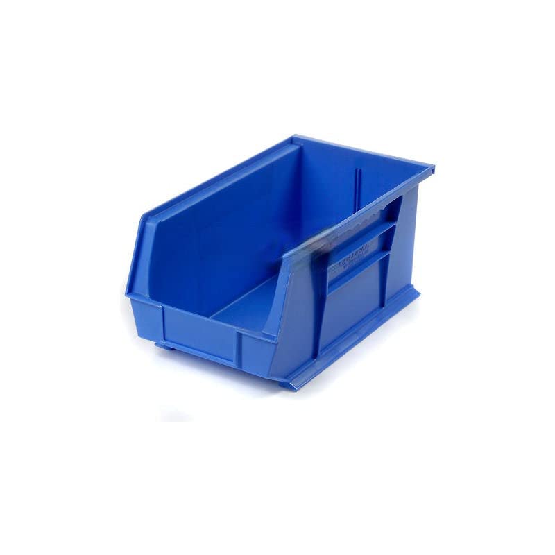 12-Pack Blue Plastic Storage Bins - Hanging & Stackable Organizer Containers for Tools, Toys, School, Office, Hospital - 8.25