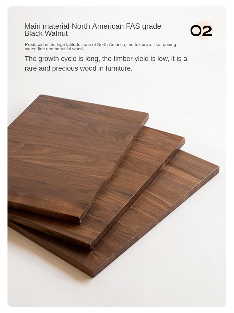 Premium Black Walnut Solid Wood Tea Table with Integrated Tray - Handcrafted Tea Serving Set for Living Room, Zen Meditation & Japanese Tea Ceremony