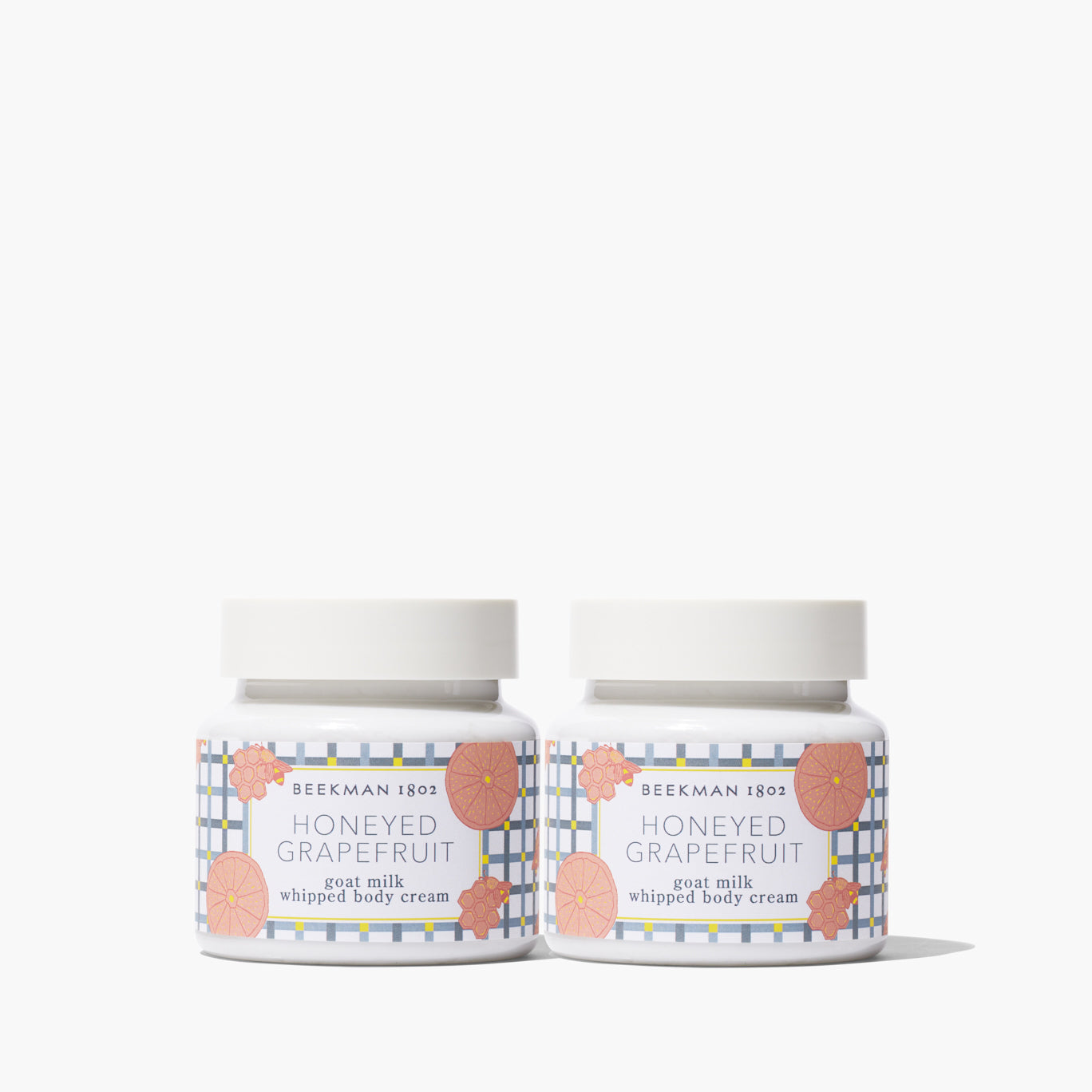 Honey Grapefruit Whipped Body Cream Set of 2 - Ultra Moisturizing & Nourishing for Dry Skin - Perfect for Daily Hydration & Spa Nights