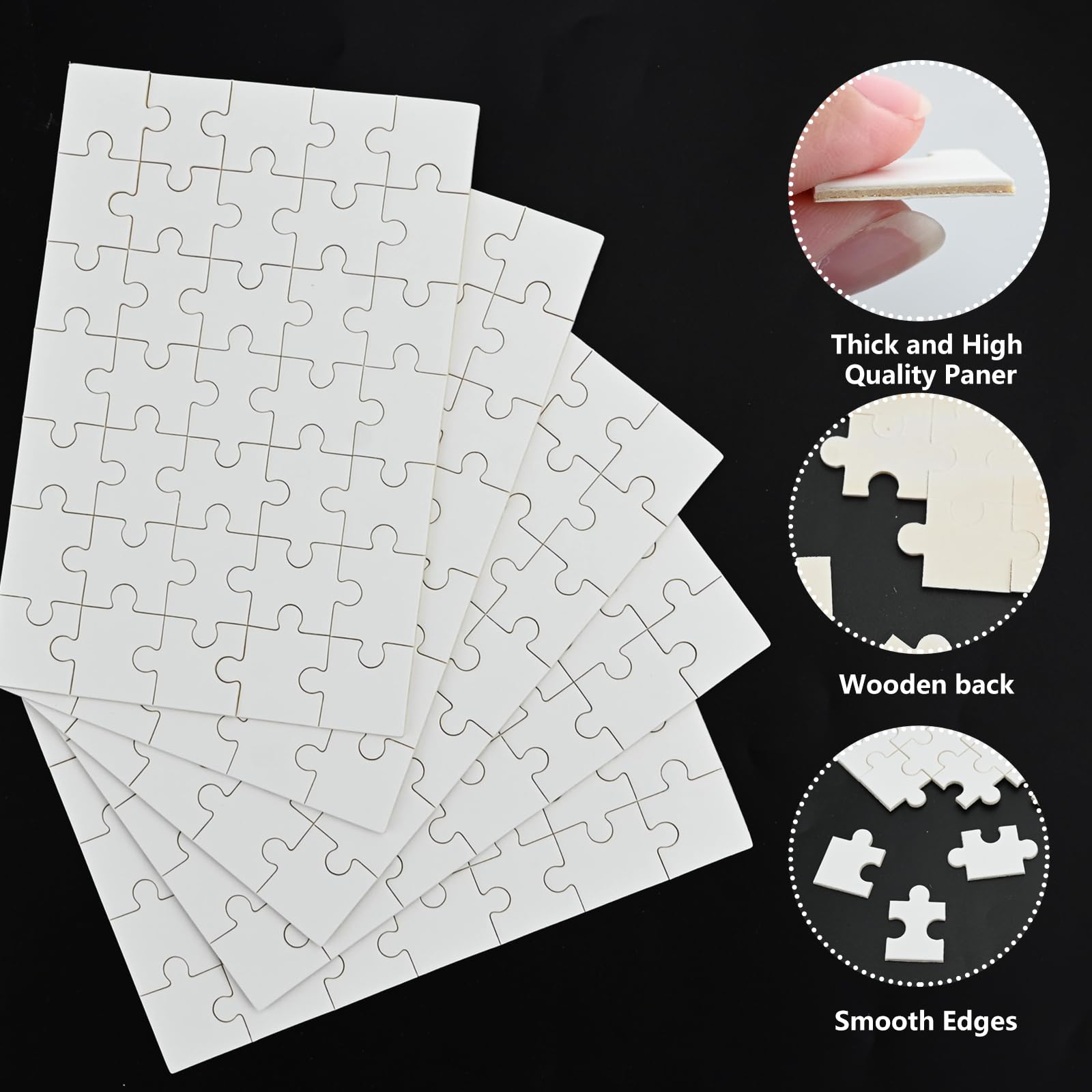 Bekecidi 10-Piece Sublimation Puzzle Blanks - DIY Paintable & Customizable Puzzle Kit for Adults & Kids (2 Sizes) - Perfect for Crafting, Gift Making & Family Game Night